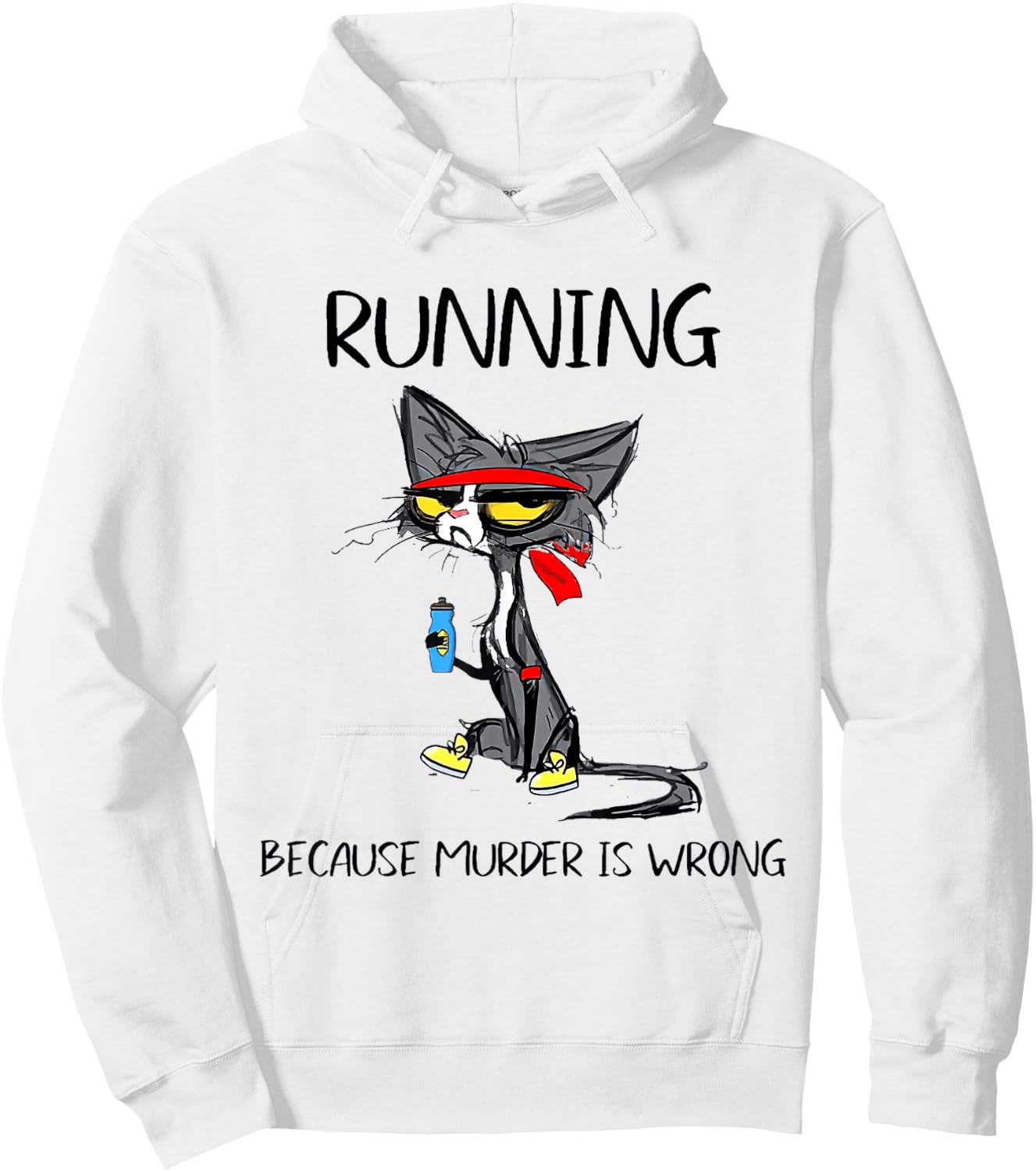 Running Because Murder Is Wrong Hoodie - Hoodie | White
