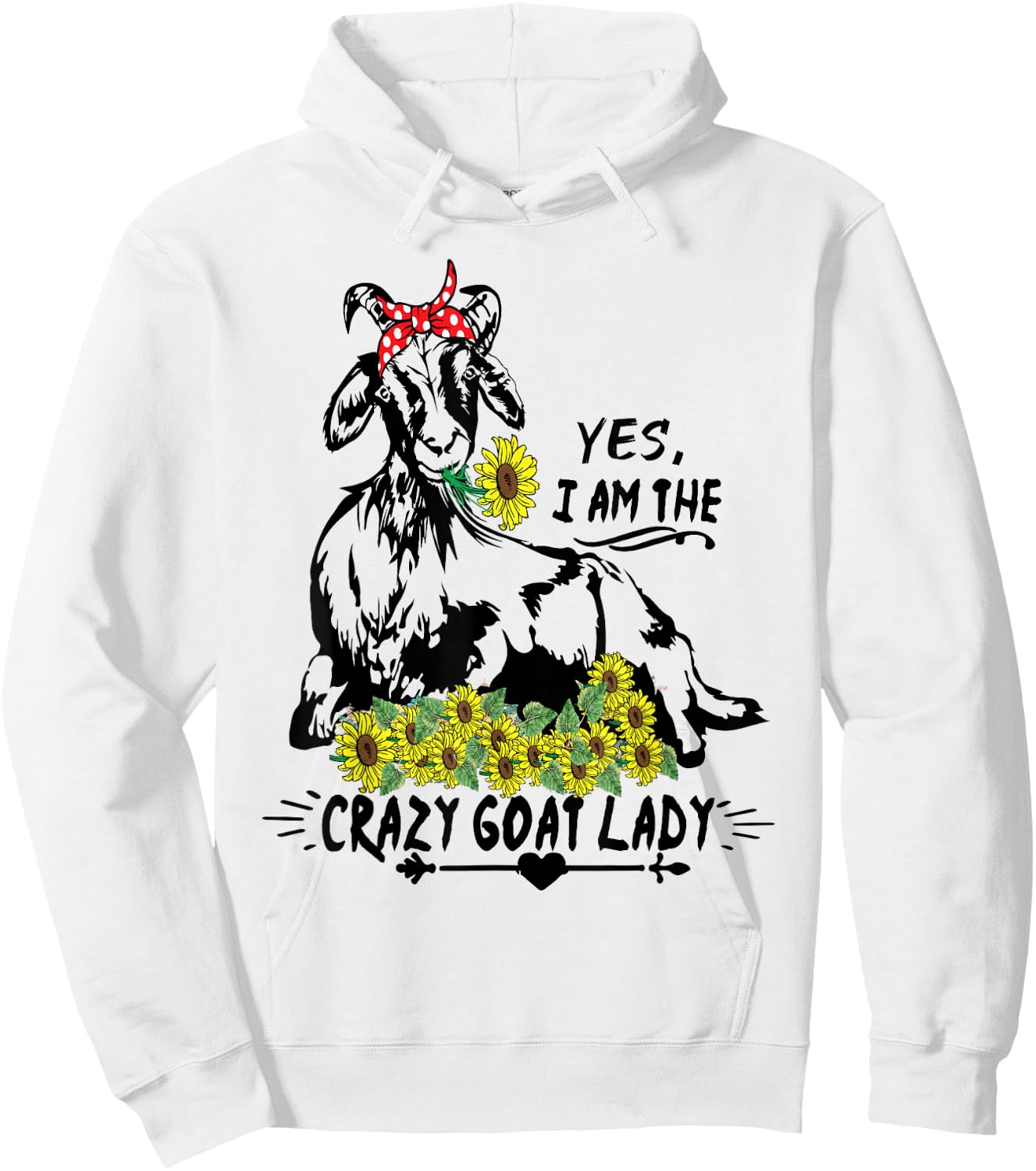 Women's Crazy Goat Lady Goats Farm Animal Funny Hoodie - Hoodie | White