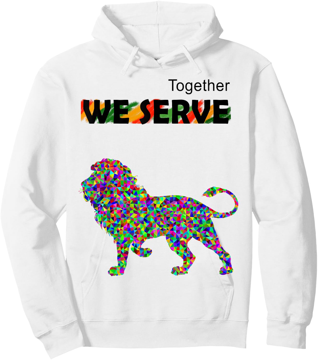 Together We Serve Lion Hoodie - Hoodie | White