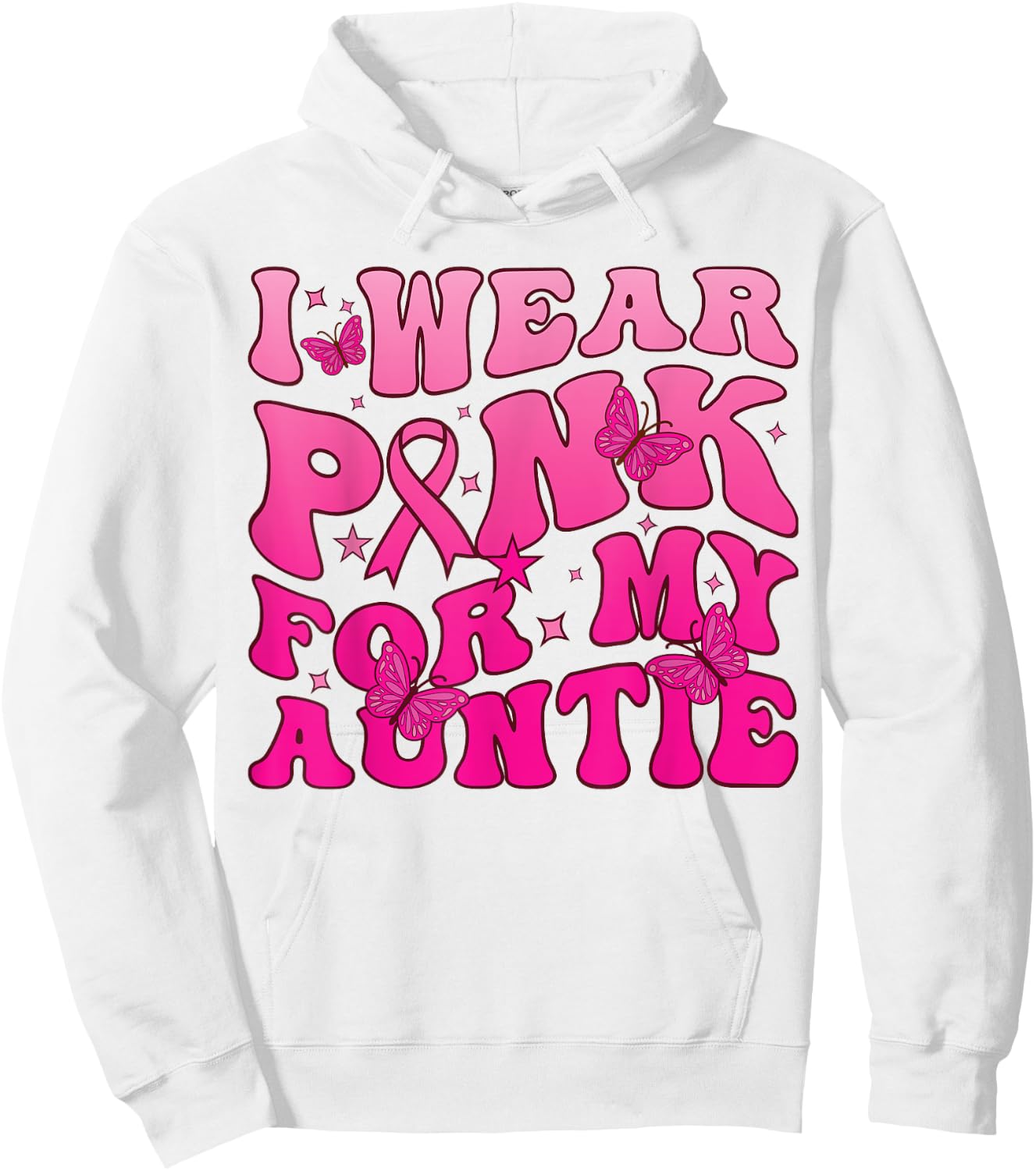 I-Wear-Pink-For-My Auntie Breast Cancer Awareness For aunt Hoodie - Hoodie | White
