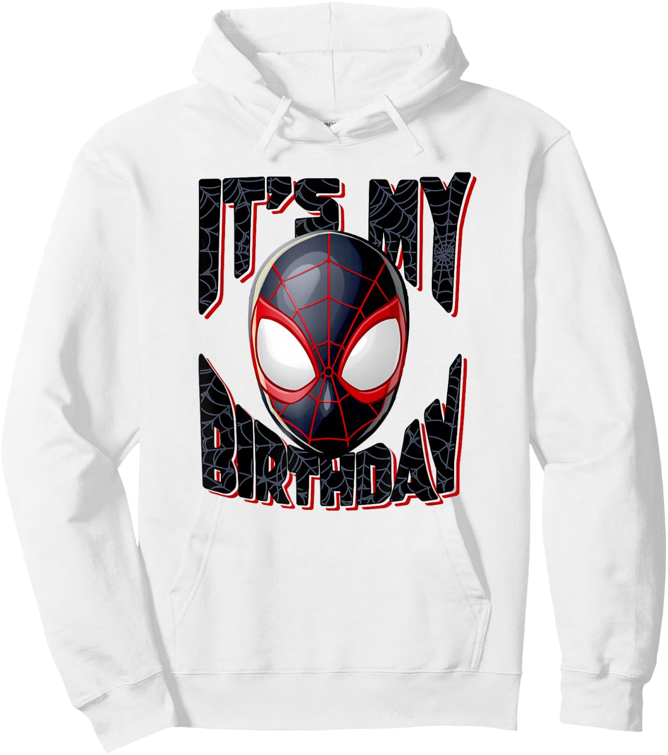 Marvel Spider-Man Miles Morales It's My Birthday Big Face Hoodie - Hoodie | White