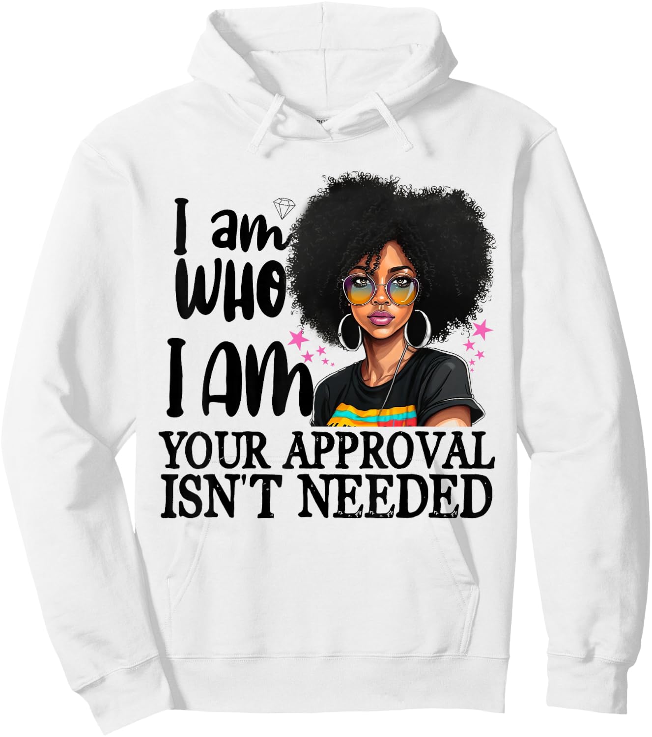 Black Melanin Queen Curly Natural Afro African American Hoodie - Hoodie | White