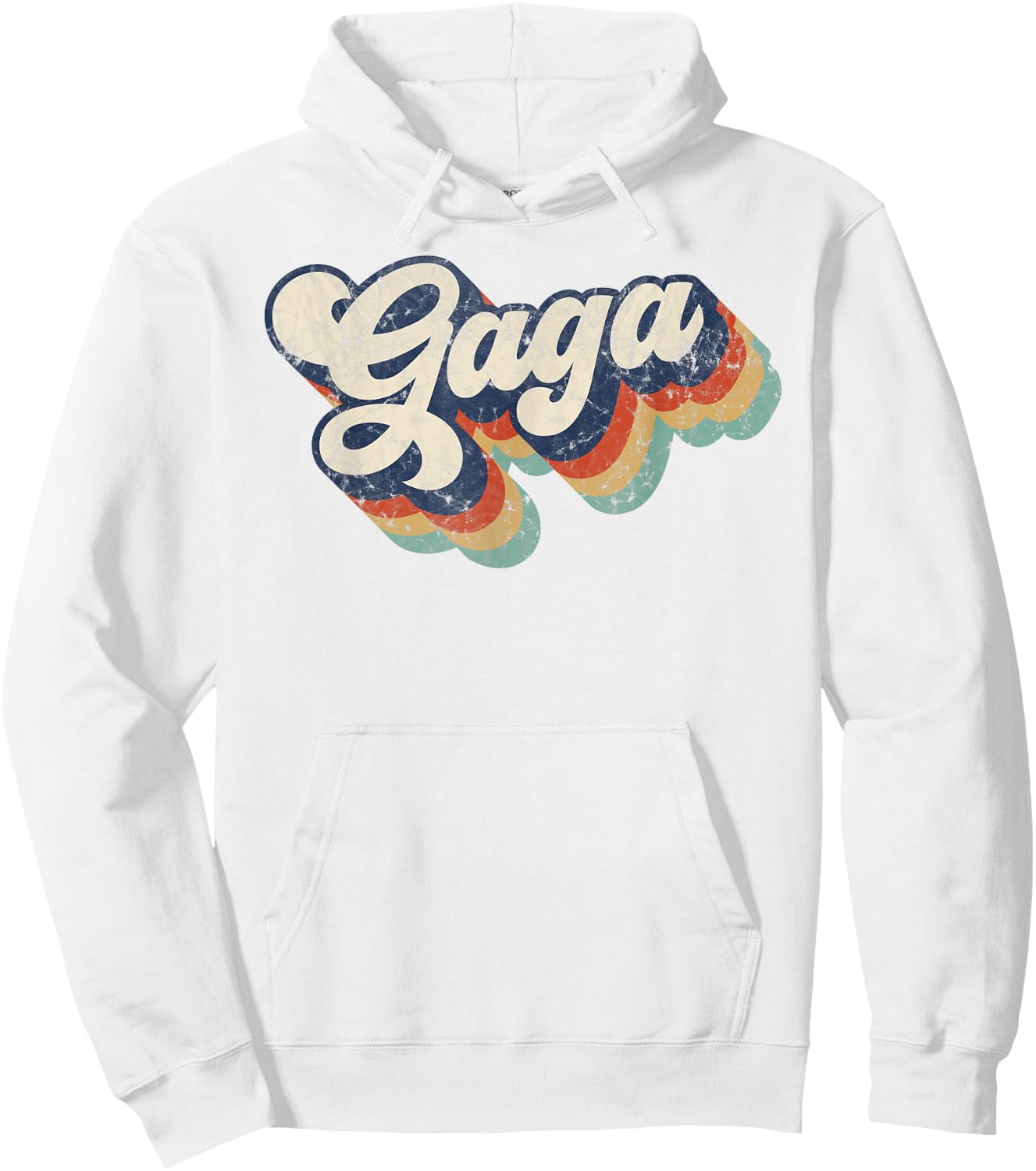 Retro Cute Gaga for Grandma Best Gaga Ever Mother's Day Hoodie - Hoodie | White