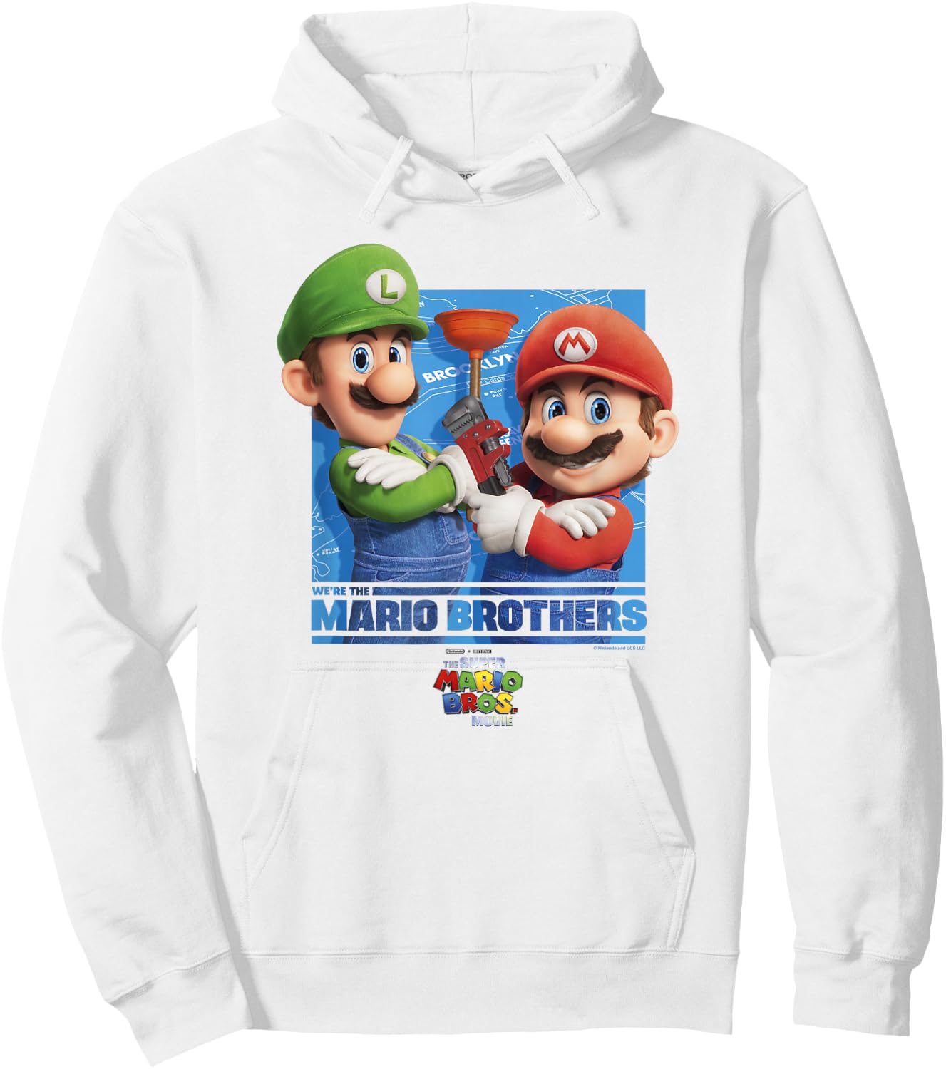 The Super Mario Bros. Movie We're The Mario Brothers Poster Hoodie - Hoodie | White