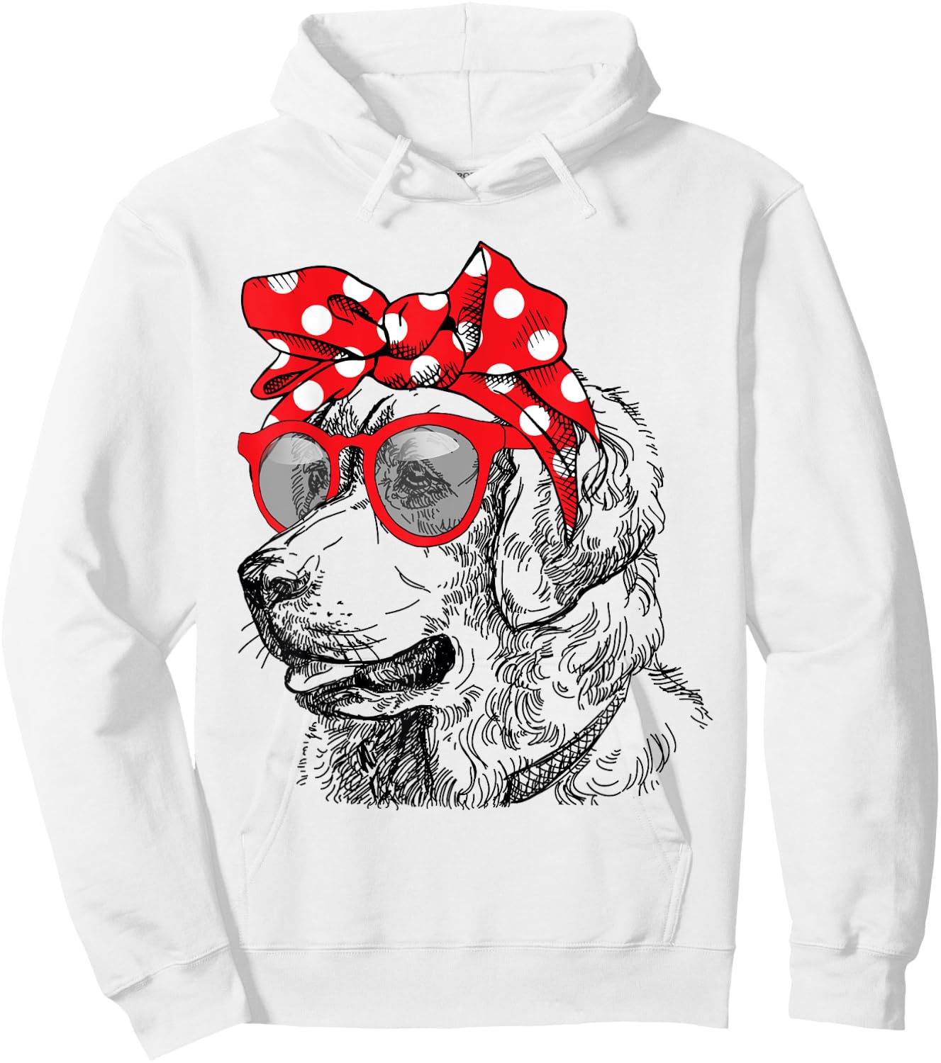 Golden Retriever Dog Mom Bandana Sunglasses Mother's Day Women Hoodie - Hoodie | White
