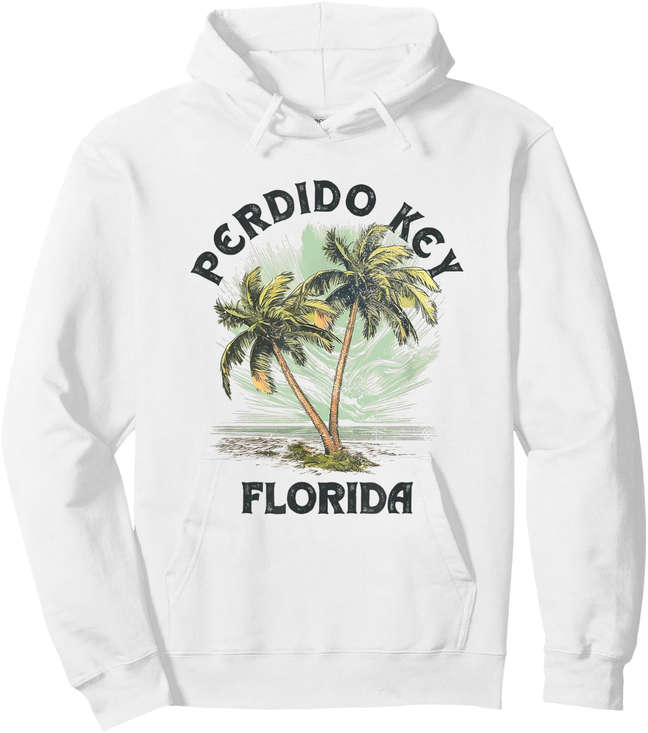 Perdido Key Florida Palms Vintage Beach Women Hoodie - Hoodie | White