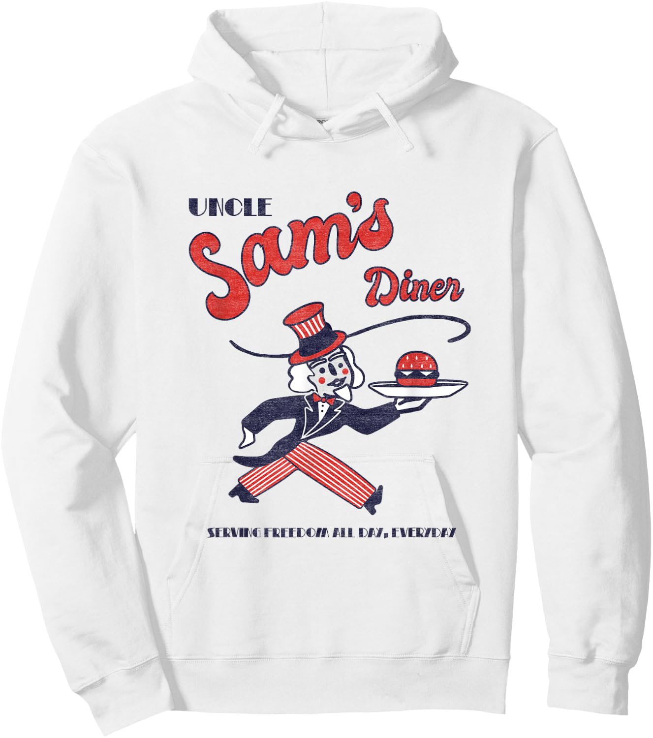 Americana Uncle Sam’s Diner Hoodie - Hoodie | White