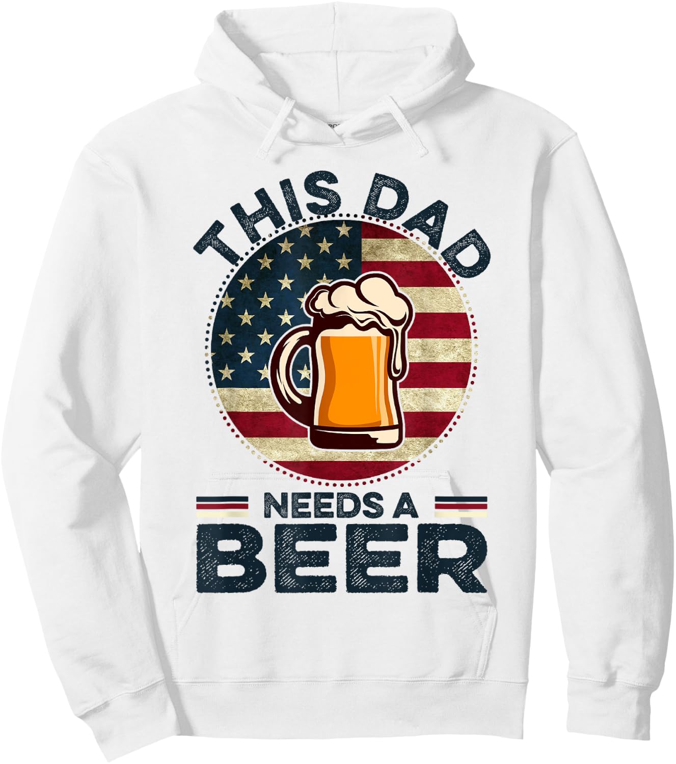 This Dad Needs A Beer Funny Fathers Day Dad Drinking Hoodie - Hoodie | White