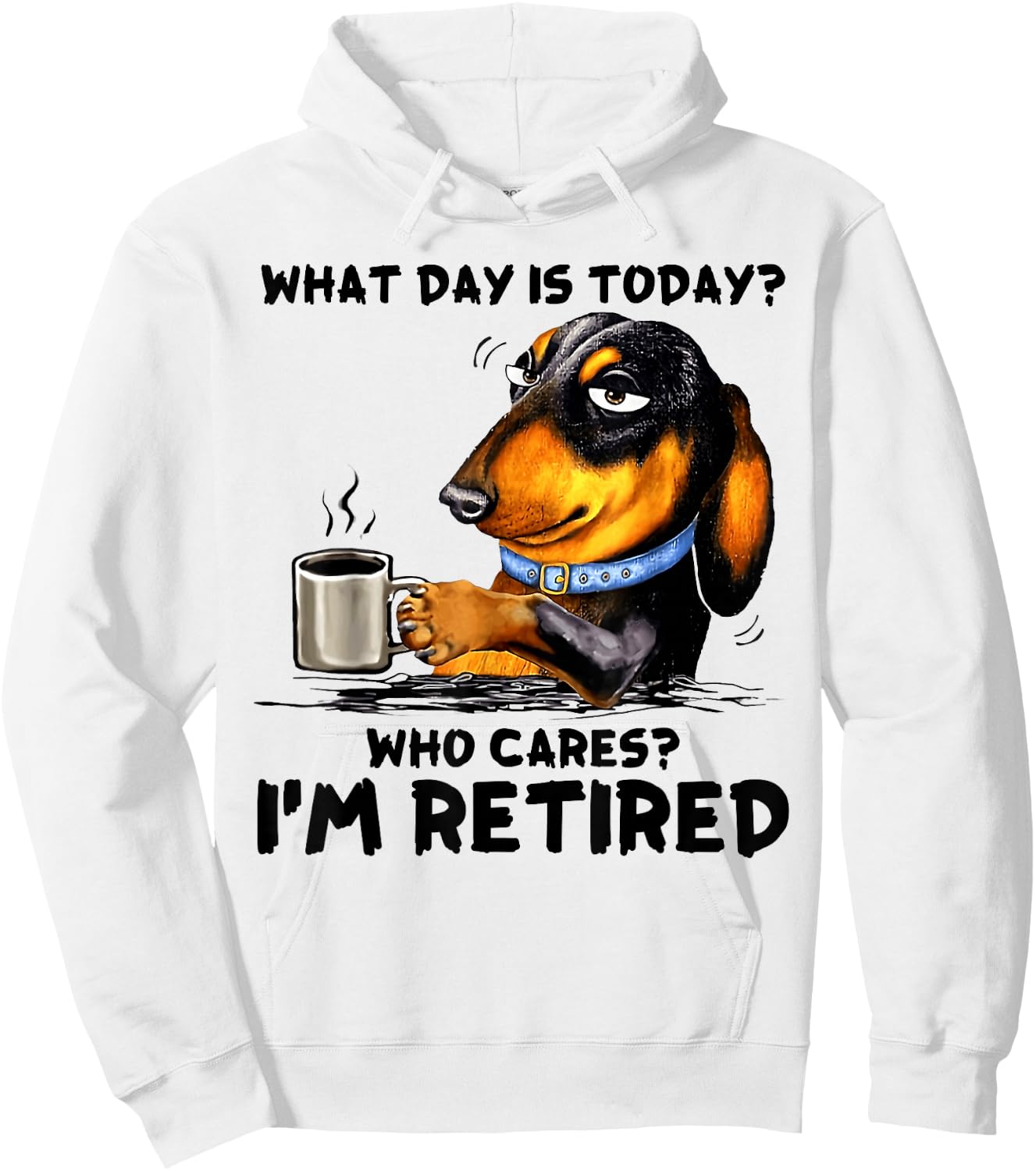 What Day Is Today Who Cares I'm Retired Dachshudn Dog Hoodie - Hoodie | White