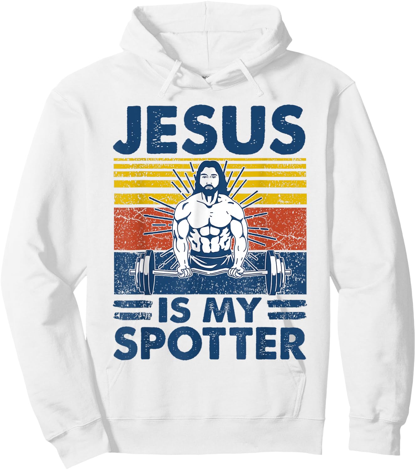 Jesus Is My Spotter Funny Christian Weightlifting Gym Hoodie - Hoodie | White