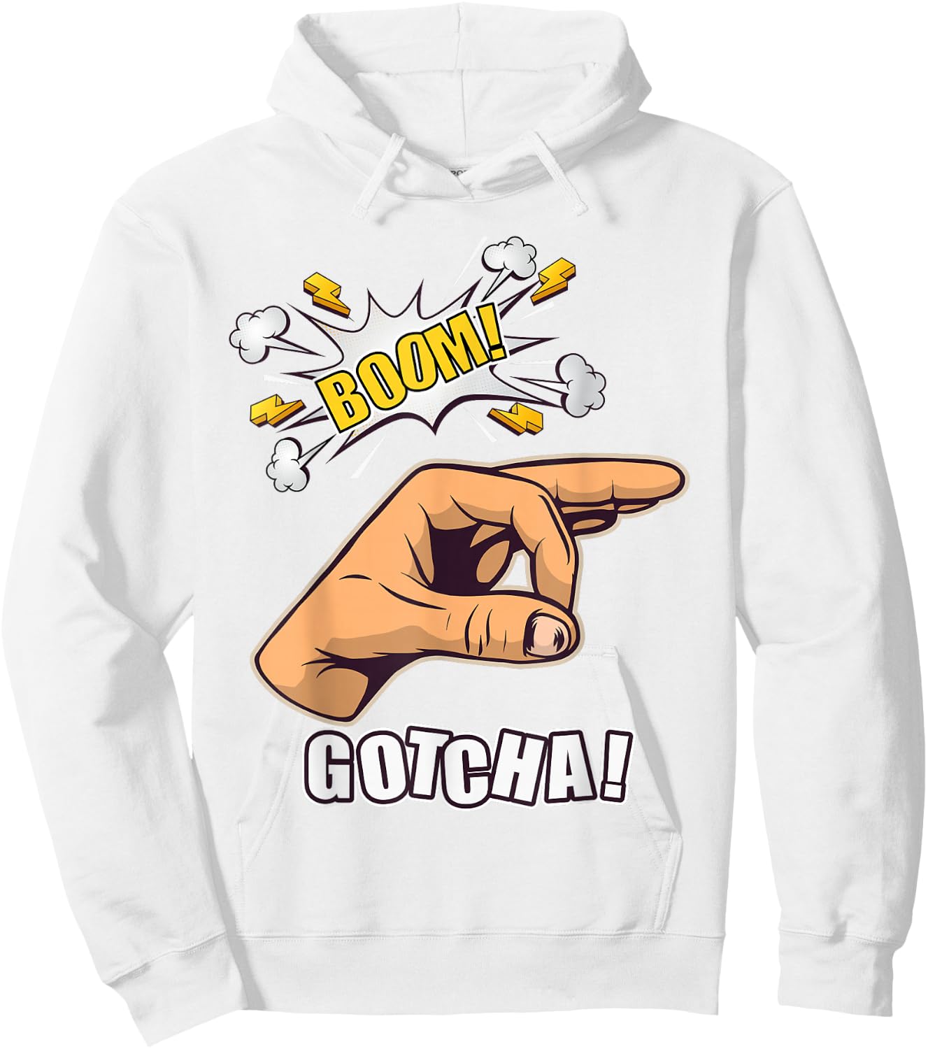 Gotcha Ok Sign Finger Circle Hand Meme Hoodie - Hoodie | White