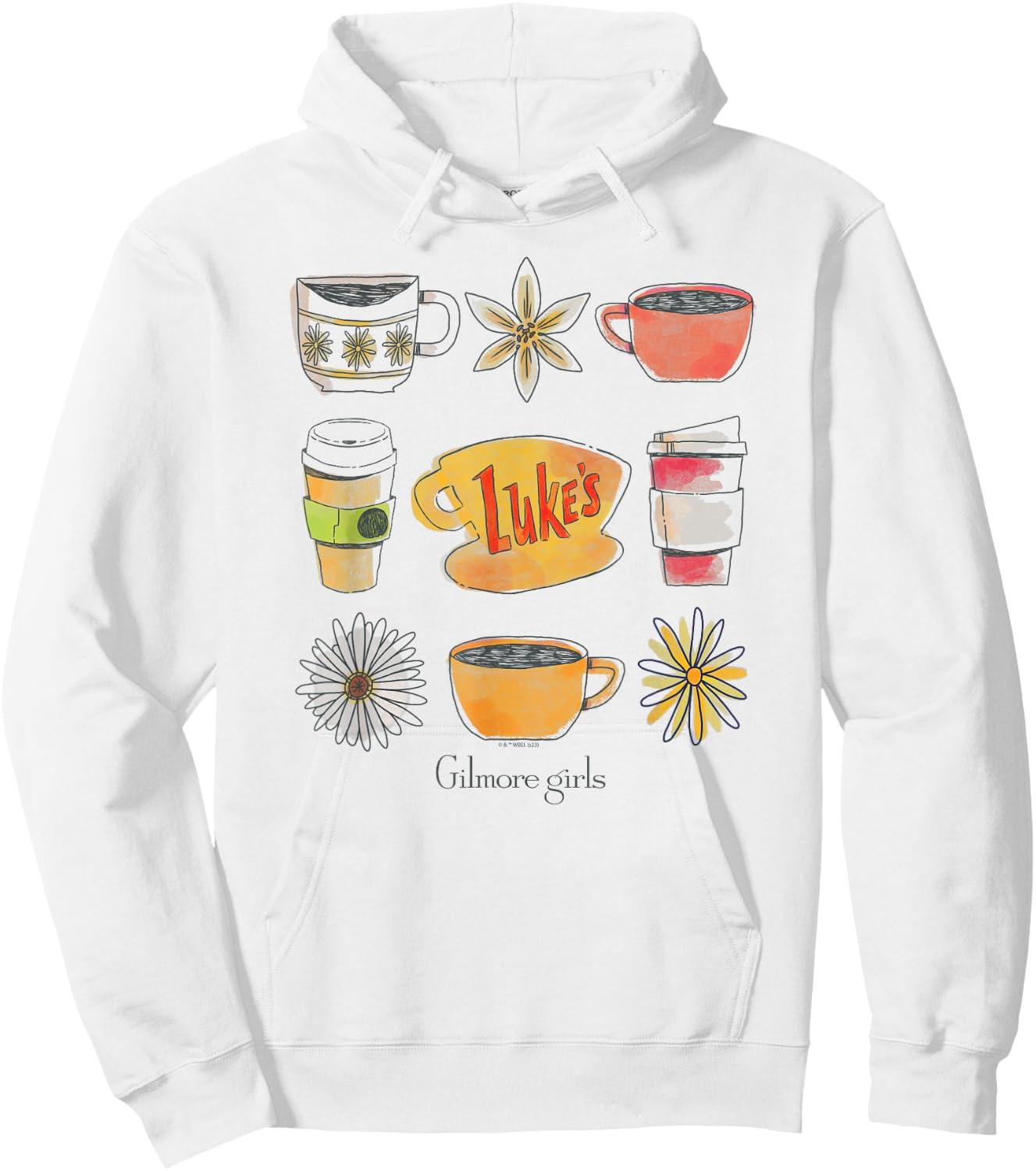 Gilmore Girls - Lukes Coffee Grid Hoodie - Hoodie | White