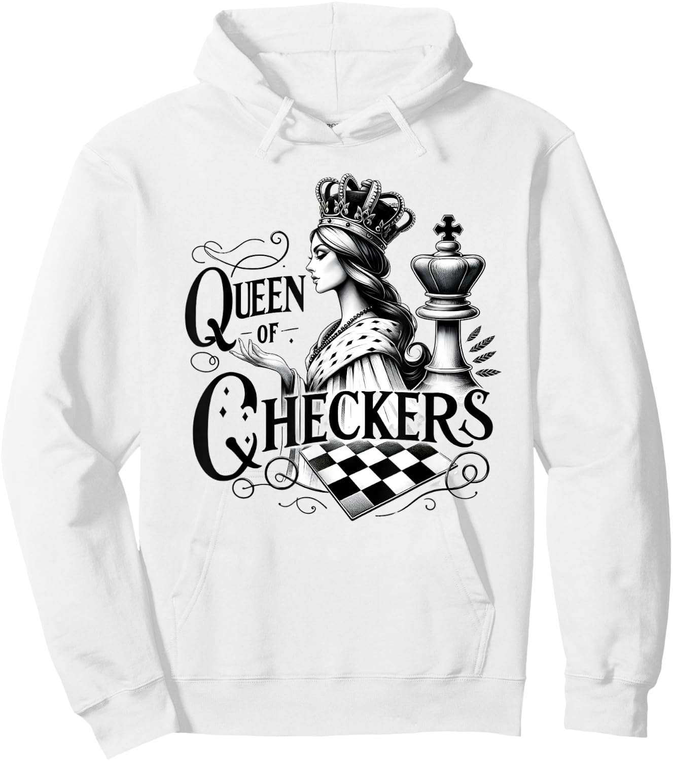 Queen of Checkers inspired by modern art Hoodie - Hoodie | White