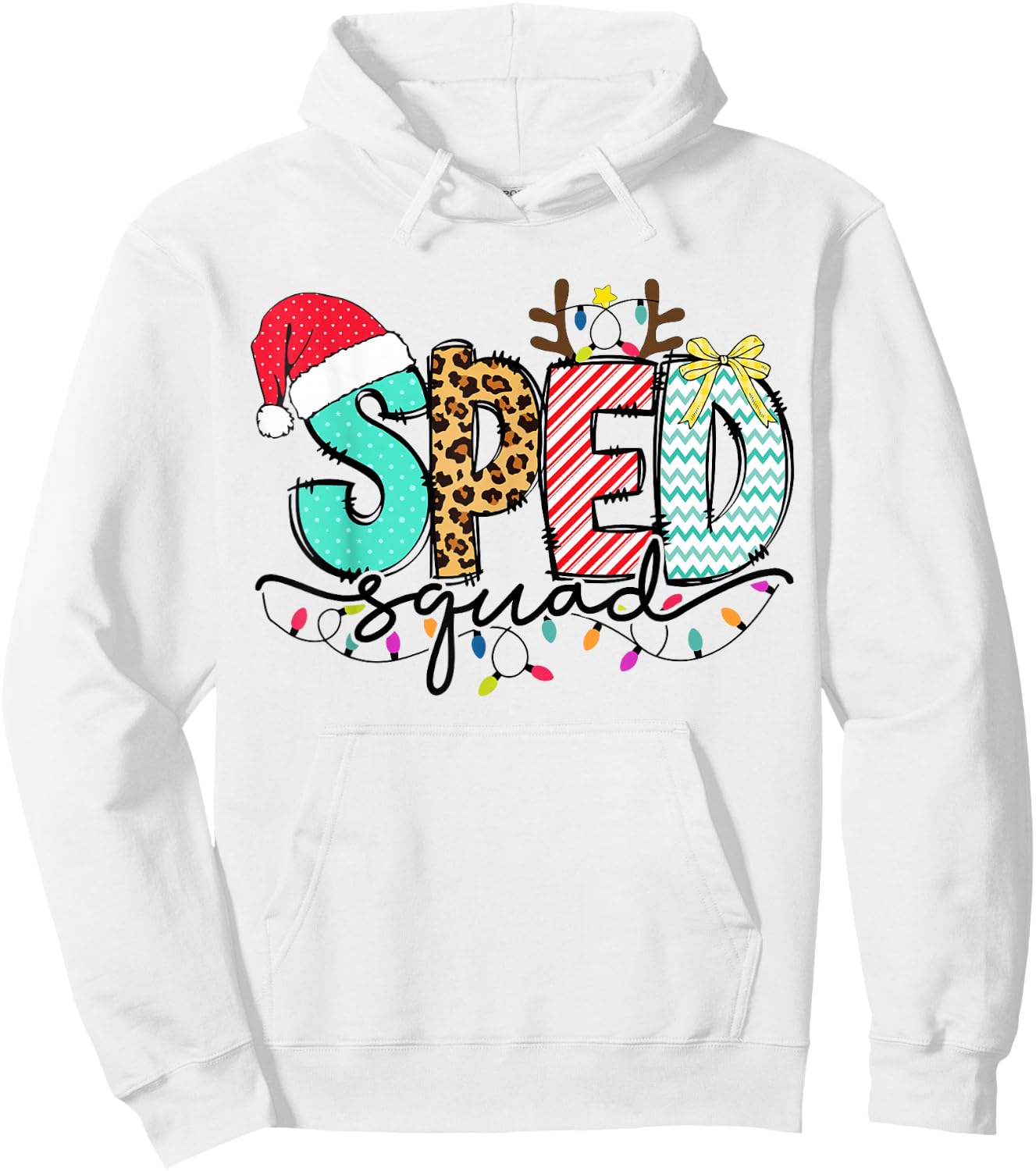 SPED Squad Special Education Teacher Autism Christmas Women Hoodie - Hoodie | White