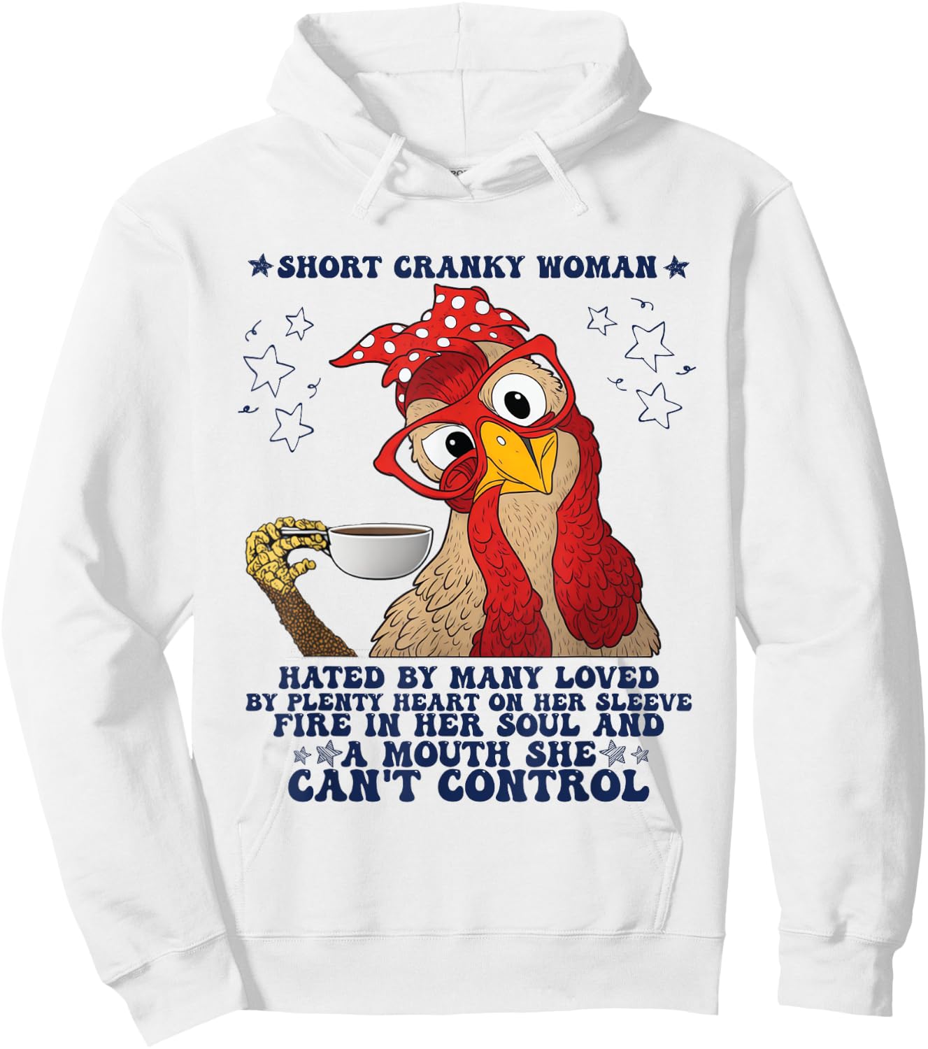 Short Cranky Woman Hated By Many Hoodie - Hoodie | White