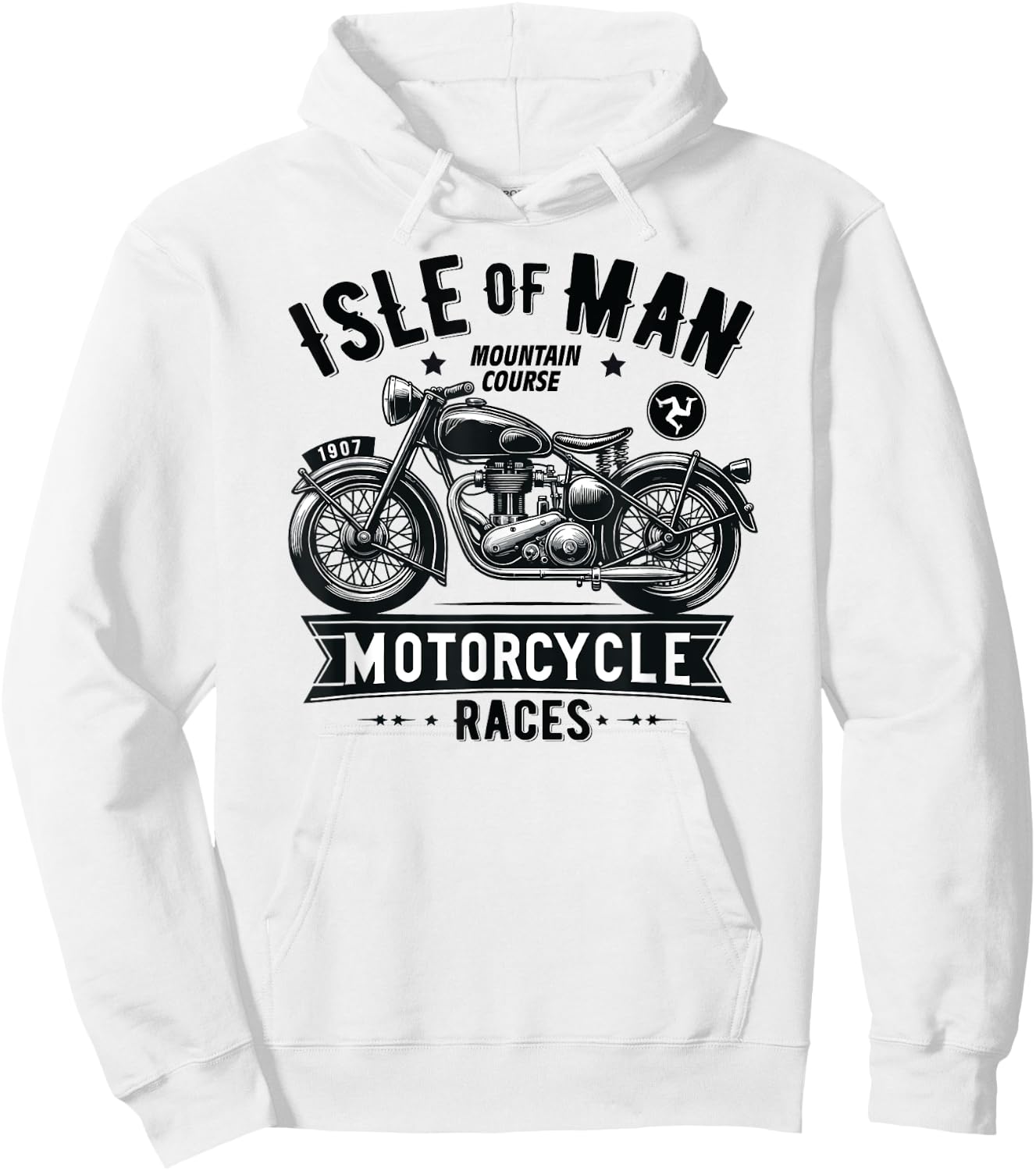 Isle of Man TT Races Vintage Motorcycle Retro Design Hoodie - Hoodie | White