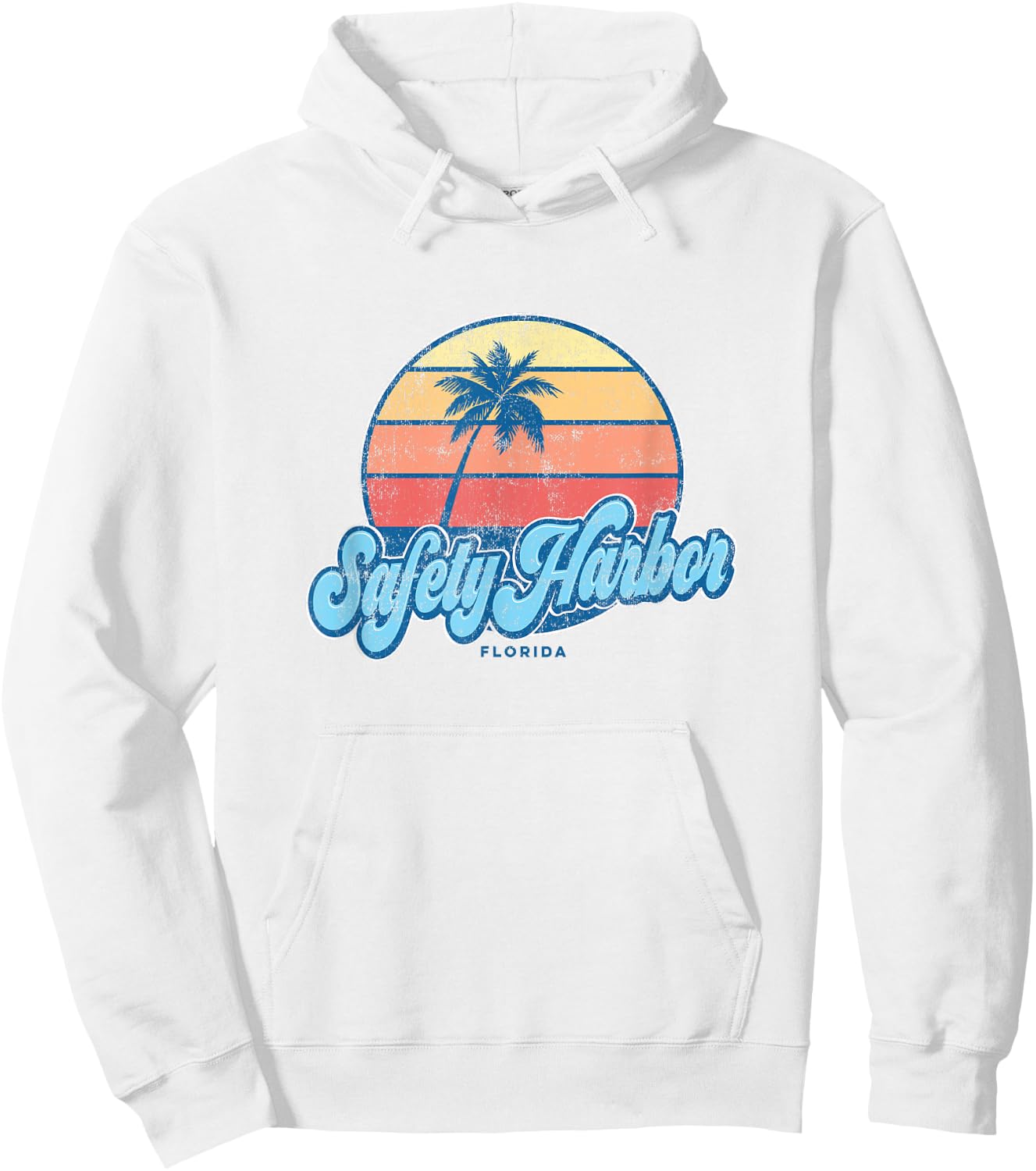Vintage Safety Harbor Florida FL Classic 70s Retro Surfer Hoodie - Hoodie | White