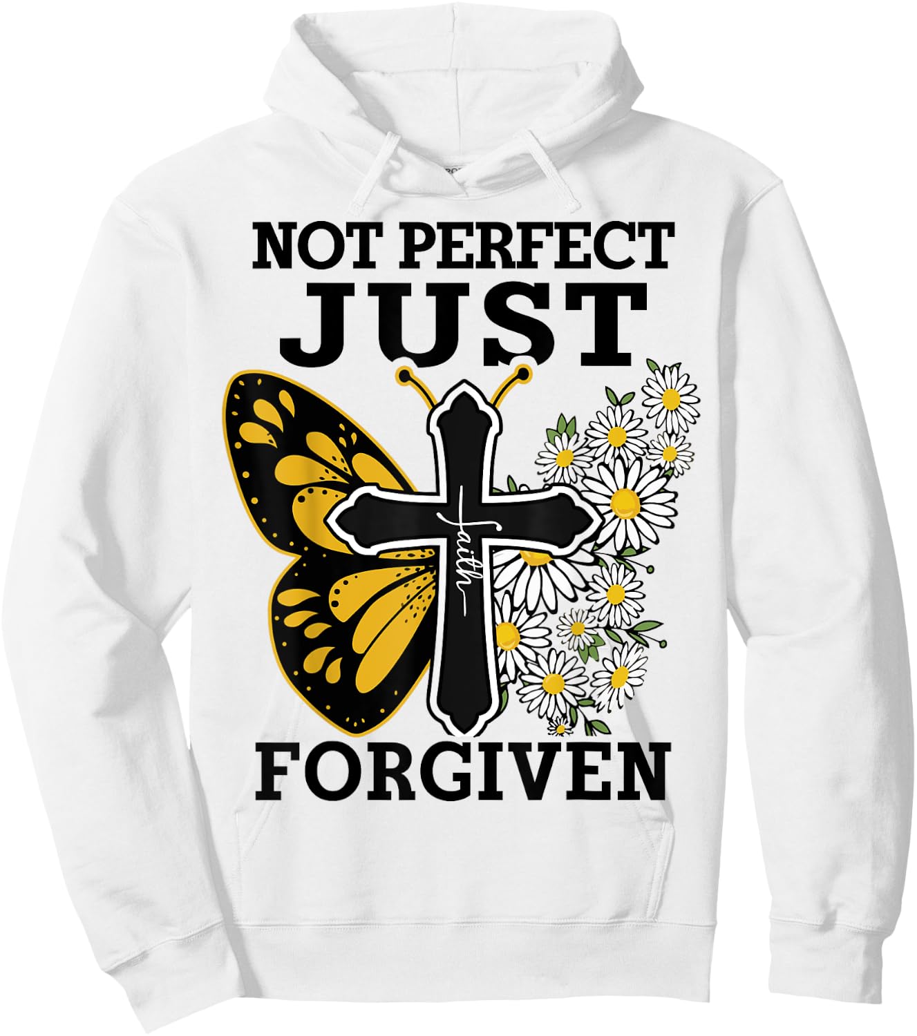Women Not Perfect Just Forgiven Christian Toddler Girl Jesus Hoodie - Hoodie | White