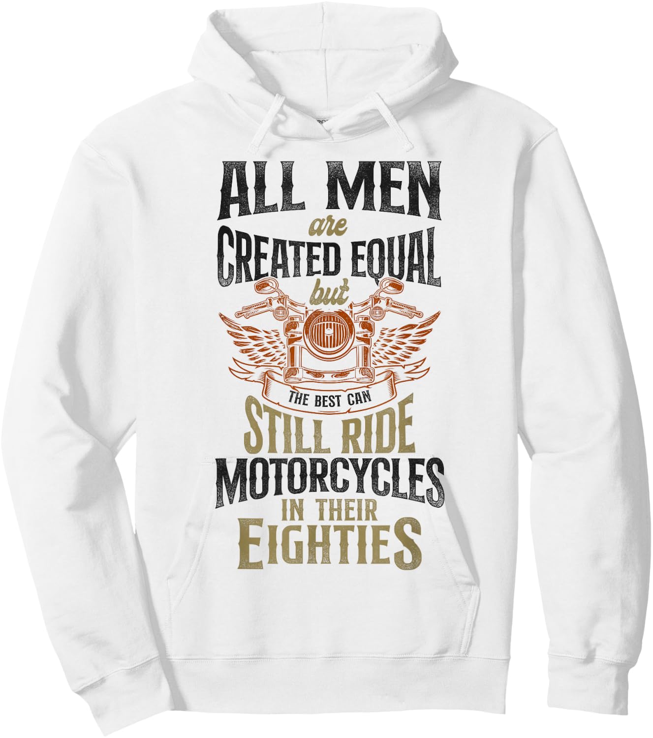 Classic Motorcycle Biker Grandpa 80th Birthday All Men Are Hoodie - Hoodie | White