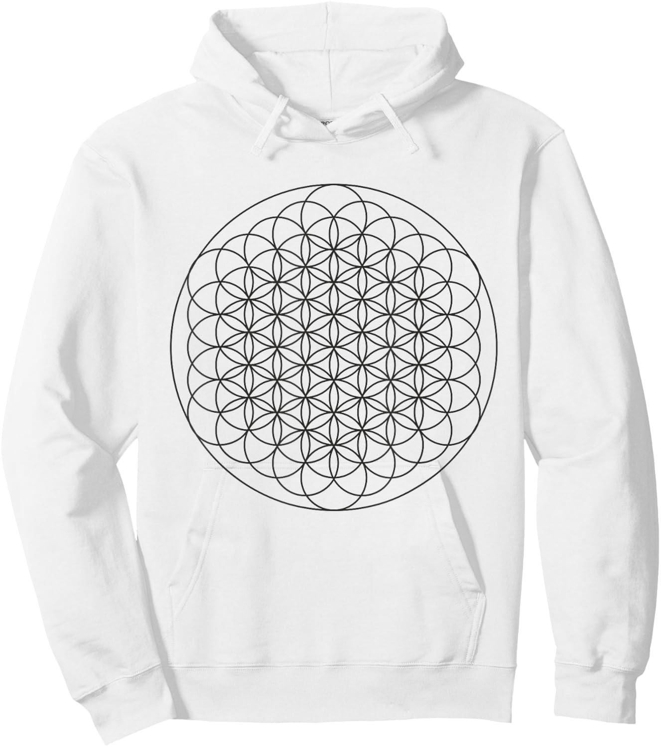 Flower of Life Sacred Mystical Geometry Platonic Solids Hoodie - Hoodie | White