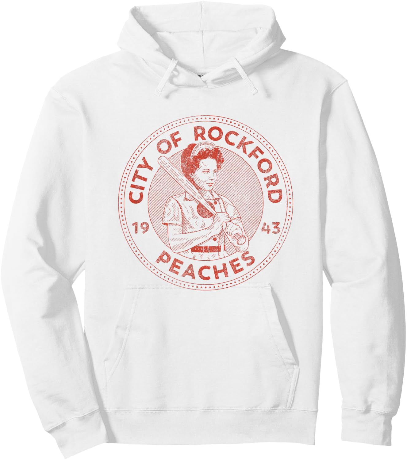City of Rockford Peaches Baseball Hoodie - Hoodie | White