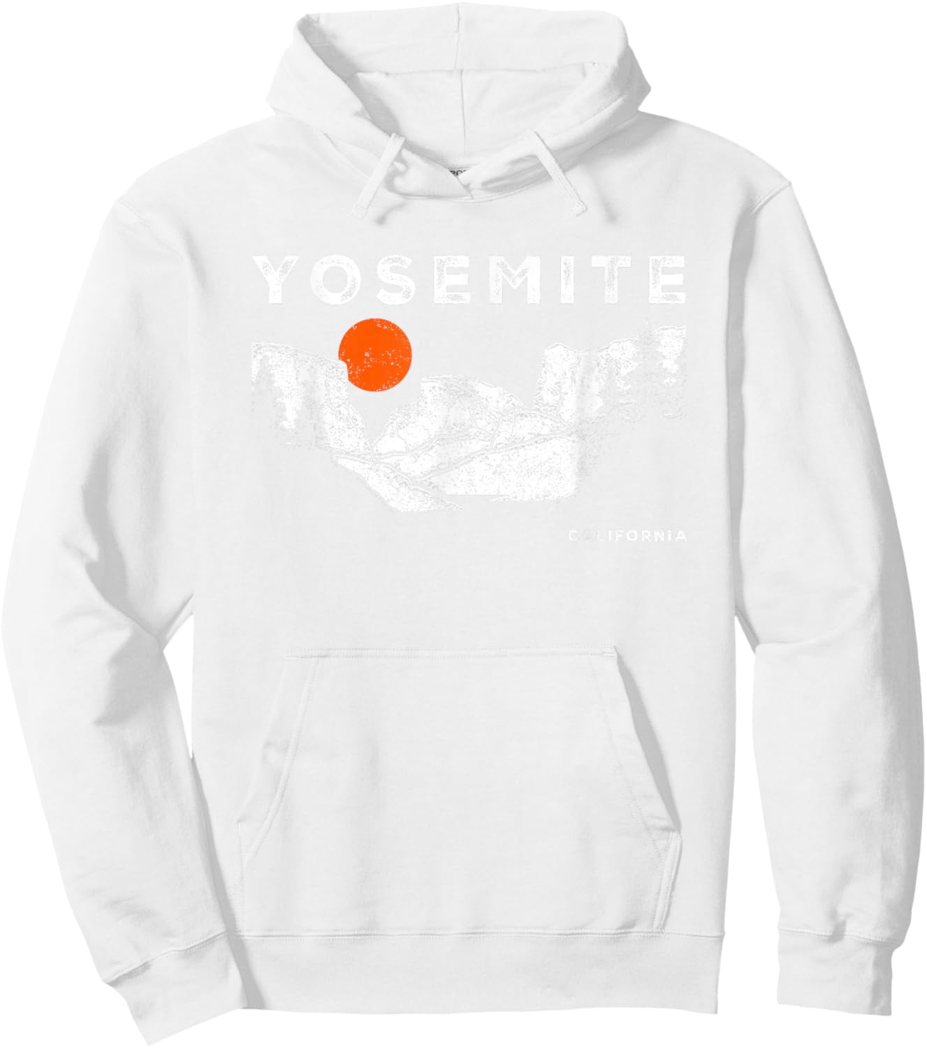 Yosemite California National Park Retro Throwback Souvenir Hoodie - Hoodie | White