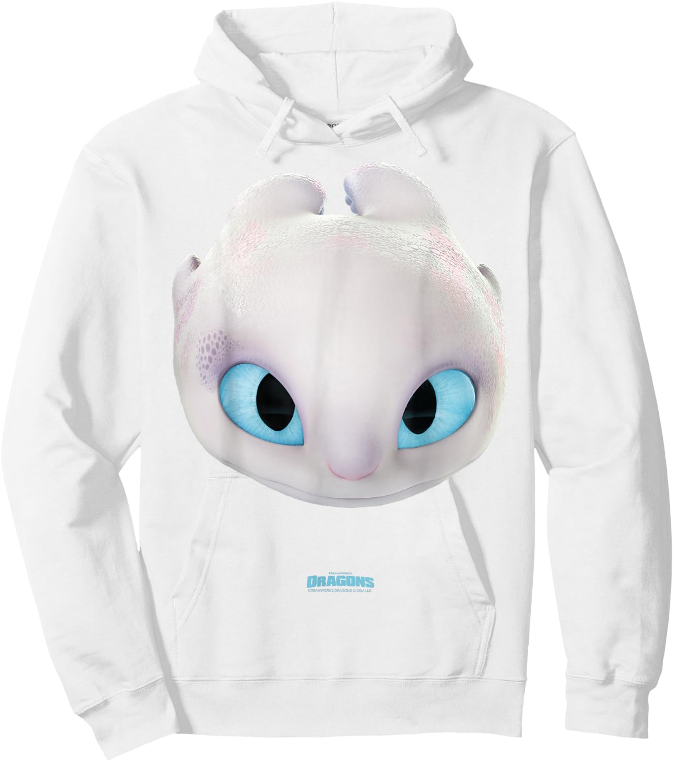 DreamWorks Dragons Light Fury Big Face Costume 3D Hoodie - Hoodie | White
