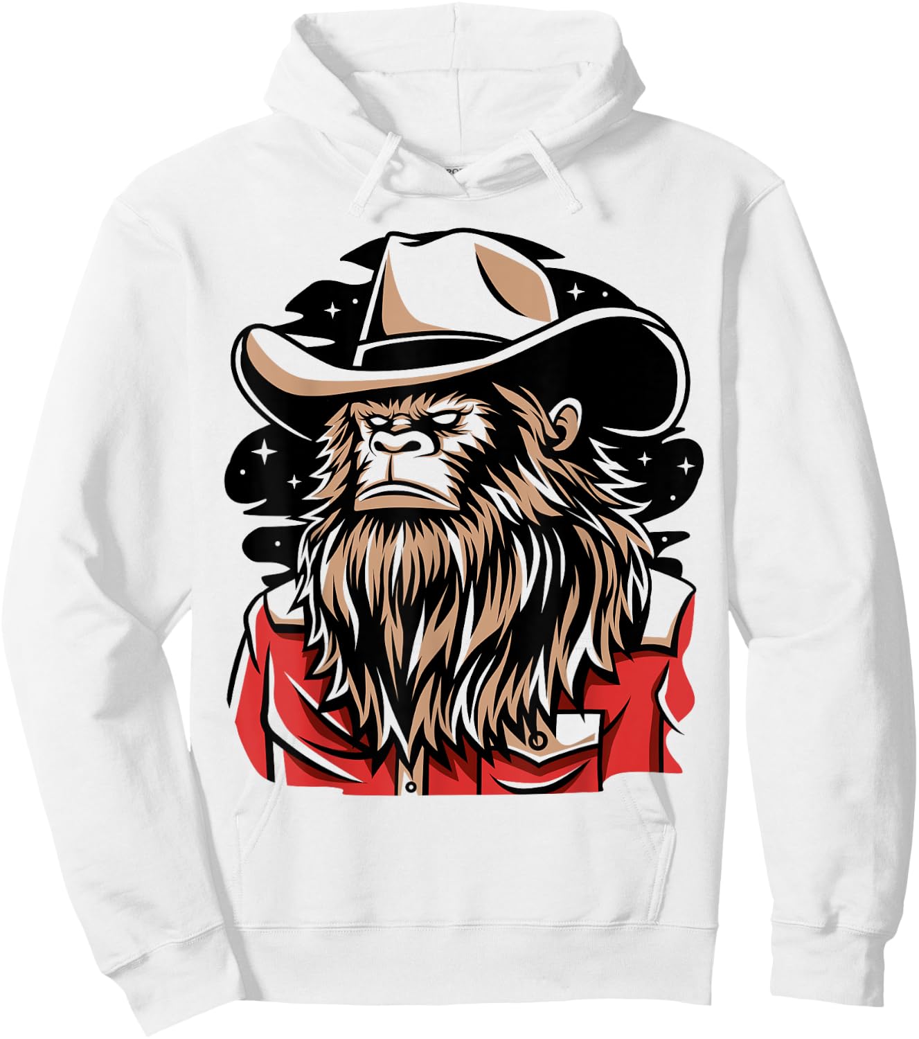 Retro Howdy Bigfoot Sasquatch Cowboy Rodeo Western Country Hoodie - Hoodie | White