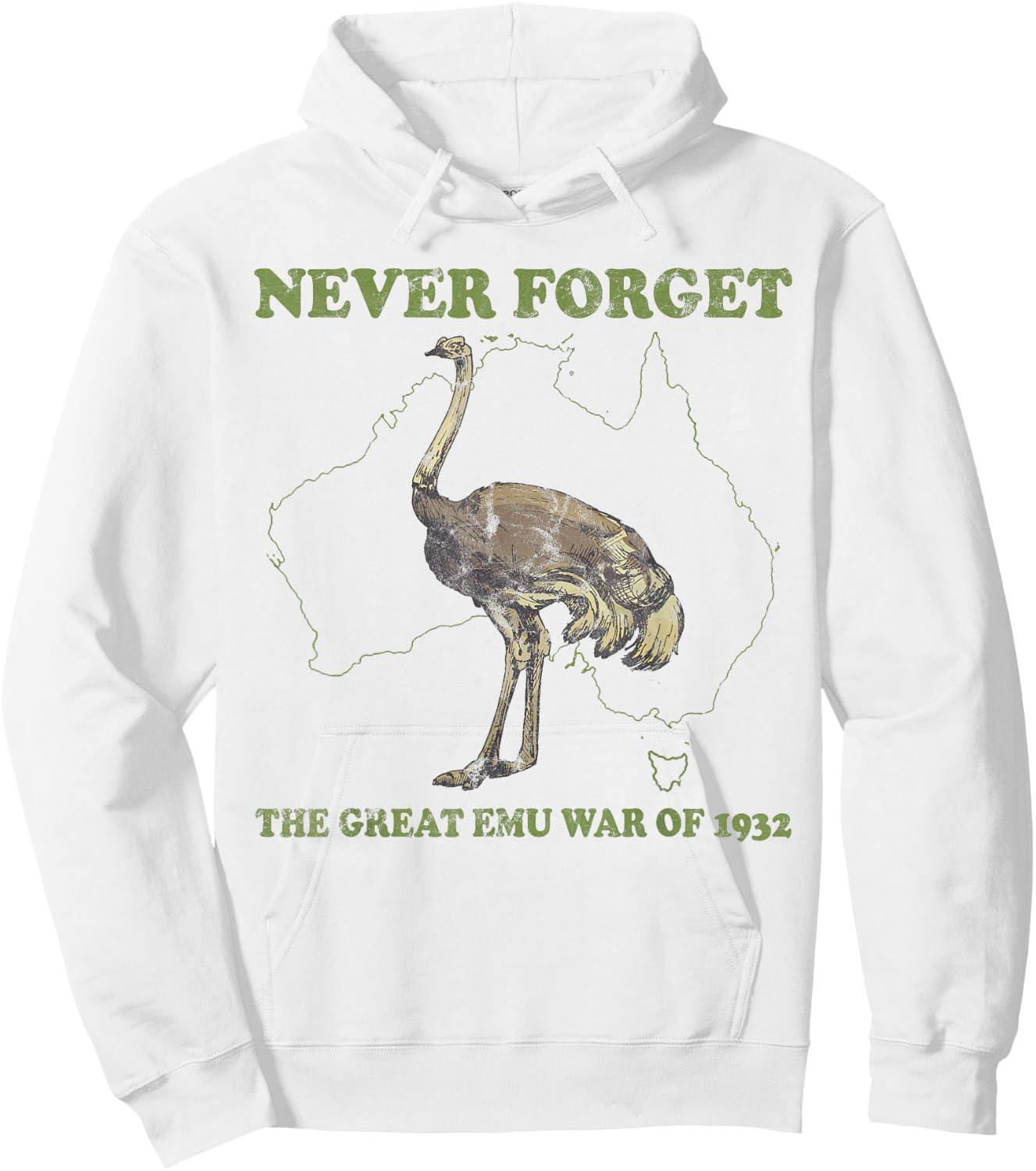 Never Forget The Great Emu War Of 1932 Ostrich Hoodie - Hoodie | White