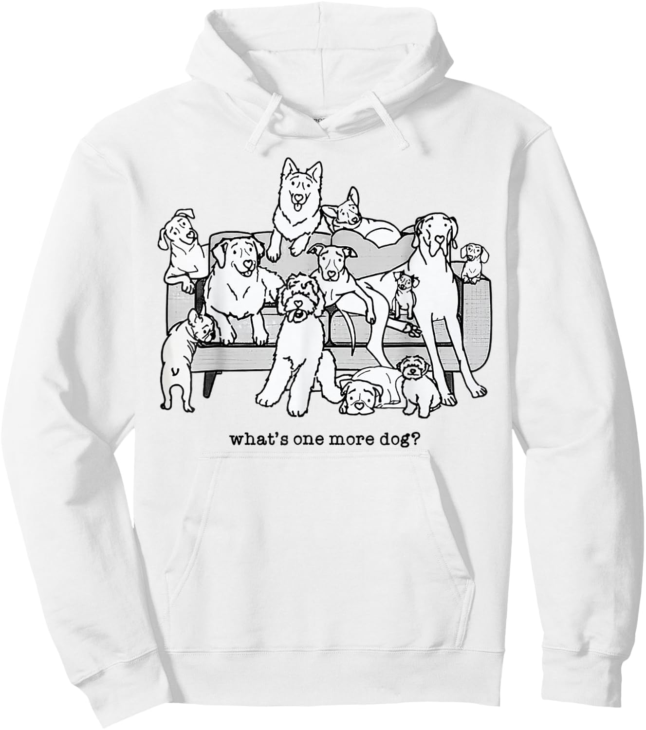 What's One More Dog Funny Group Dogs Hoodie - Hoodie | White
