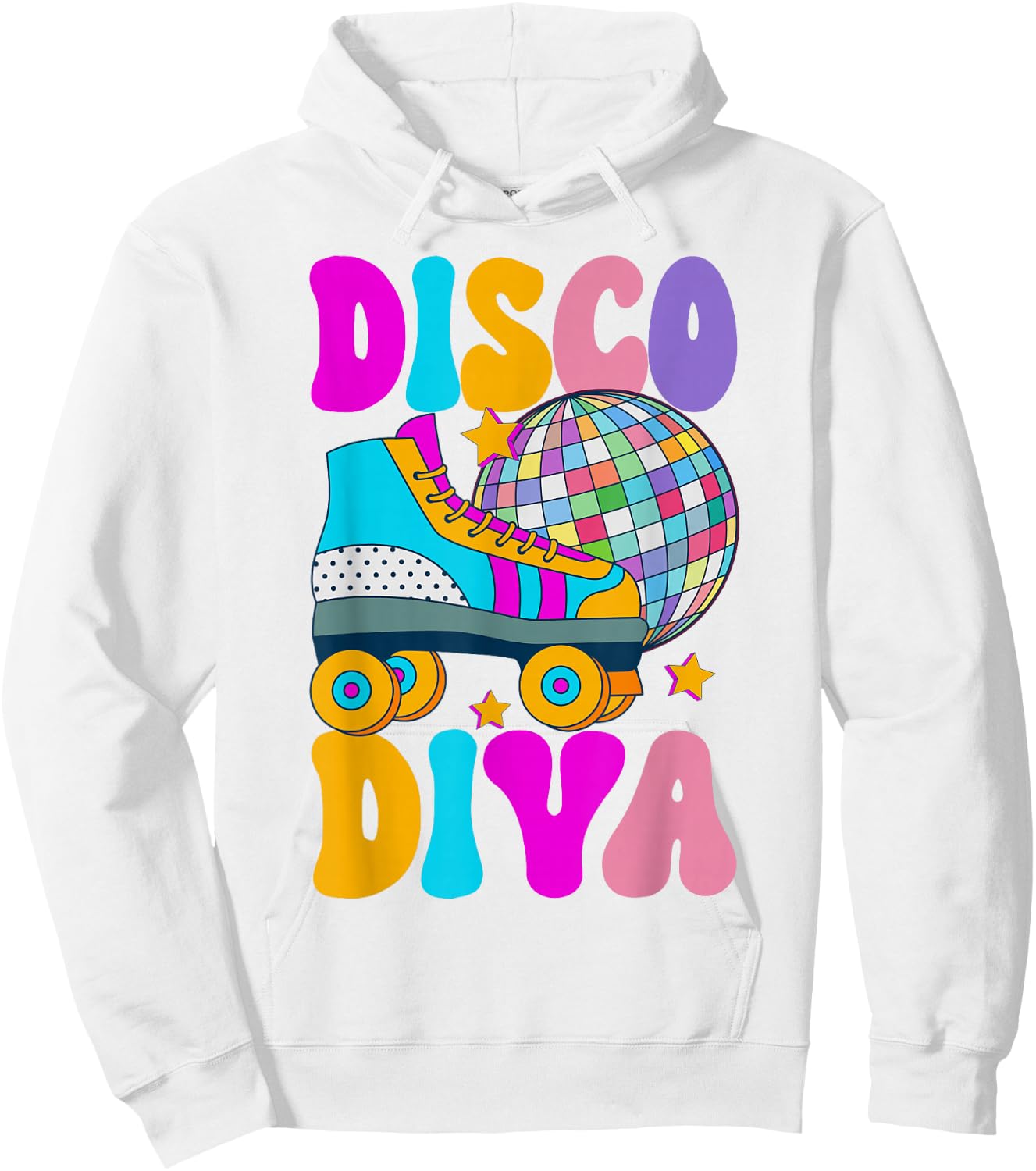 Roller Skating Disco Diva Skate Girl 70s Retro Hoodie - Hoodie | White