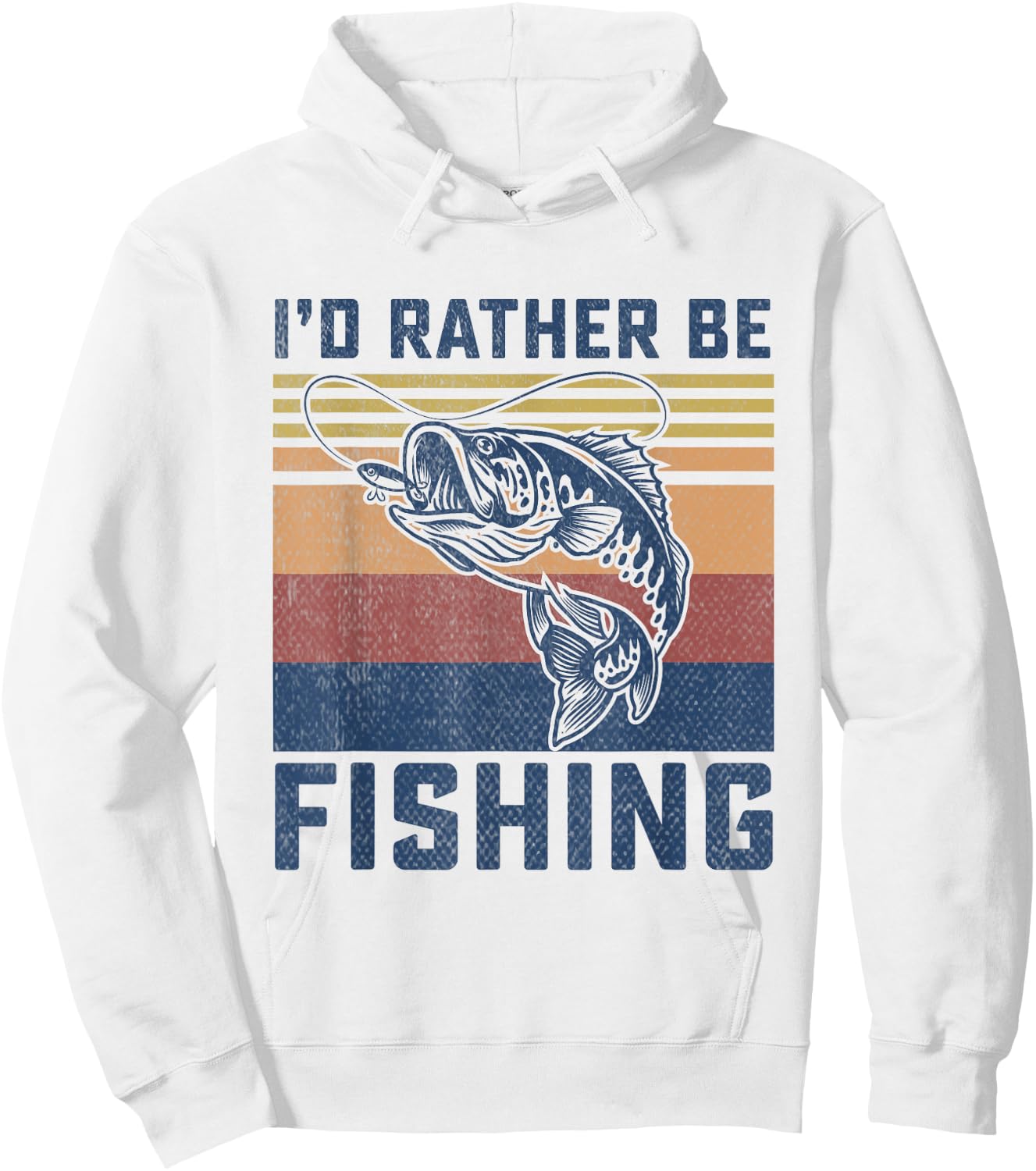 Funny Fishing Bass Fish Fisherman Gifts for Boys Kids Men Hoodie - Hoodie | White