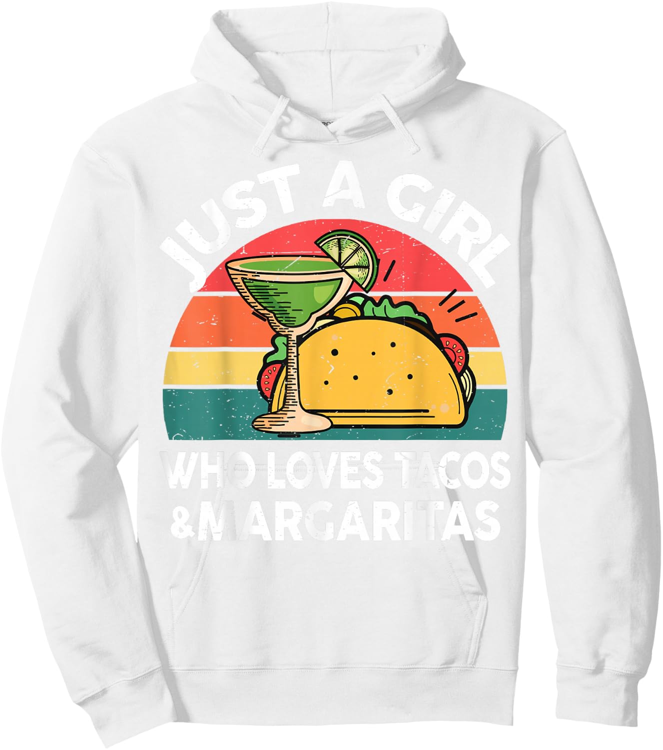 Girl Love Tacos Margarita Shirt Cinco De Mayo Mexican Women Hoodie - Hoodie | White
