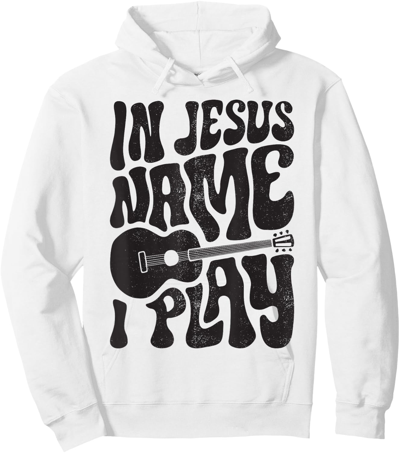 In Jesus Name Play Acoustic Guitar Guitarist Christian Music Hoodie - Hoodie | White