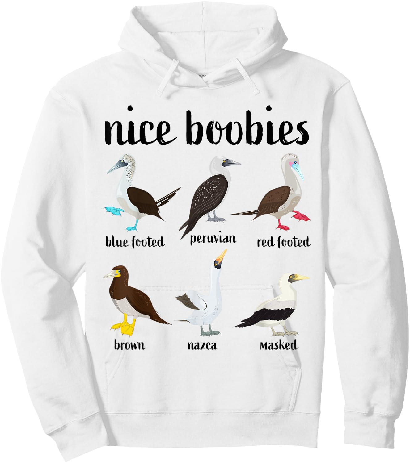Nice Boobies Funny Booby Birds Birdwatching Ornithology Hoodie - Hoodie | White