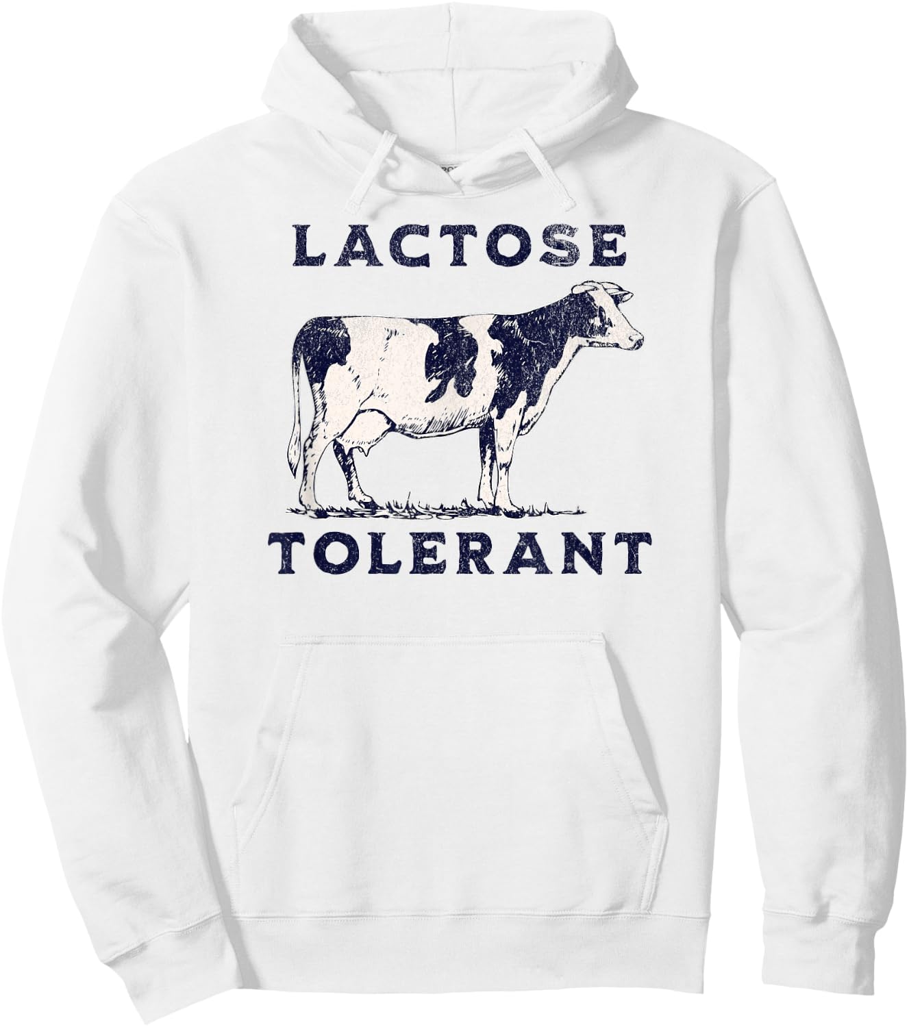 Dairy Funny Cow Lover Allergy Meme Lactose Tolerant Hoodie - Hoodie | White