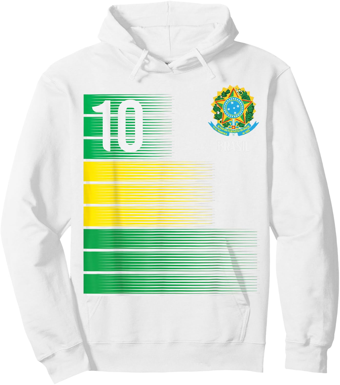 Brasil Flag Number 10 Brazil Soccer Men Women Boys Girl Kids Hoodie - Hoodie | White