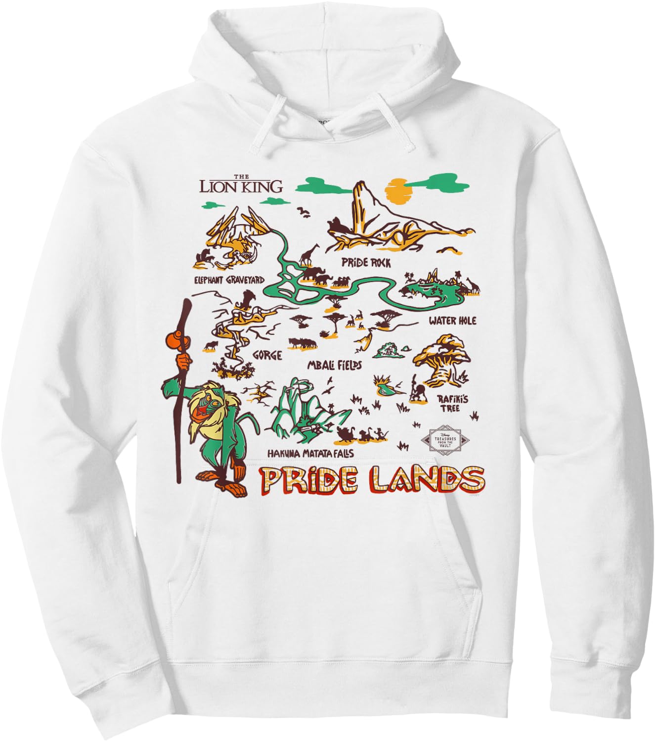 Disney The Lion King Rafiki Pride Lands Map Hoodie - Hoodie | White