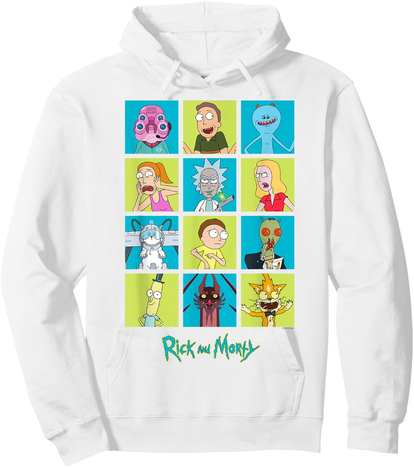 Rick and Morty Characters Adult Cartoon Fashion Hoodie - Hoodie | White