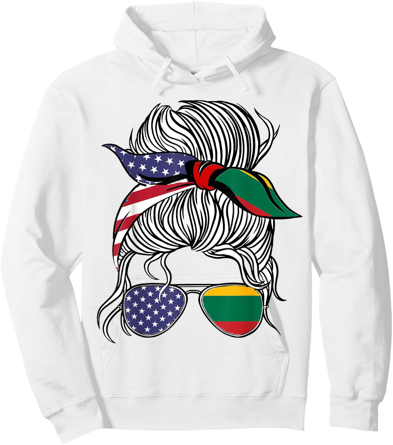 American Lithuanian Patriot Flag Women Girl Lithuania Grown Hoodie - Hoodie | White