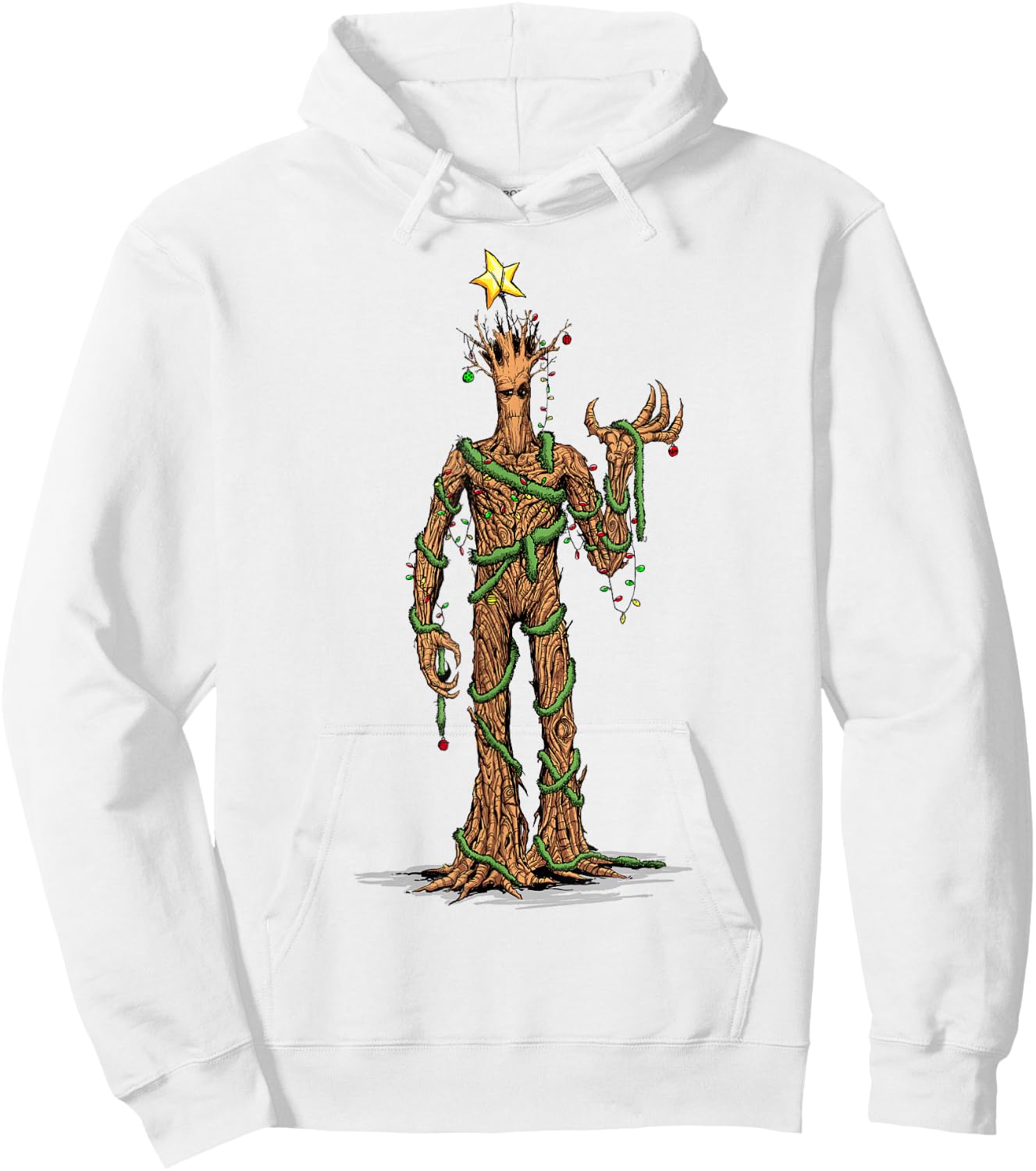 Marvel Guardians of the Galaxy Christmas Tree Groot Portrait Hoodie - Hoodie | White