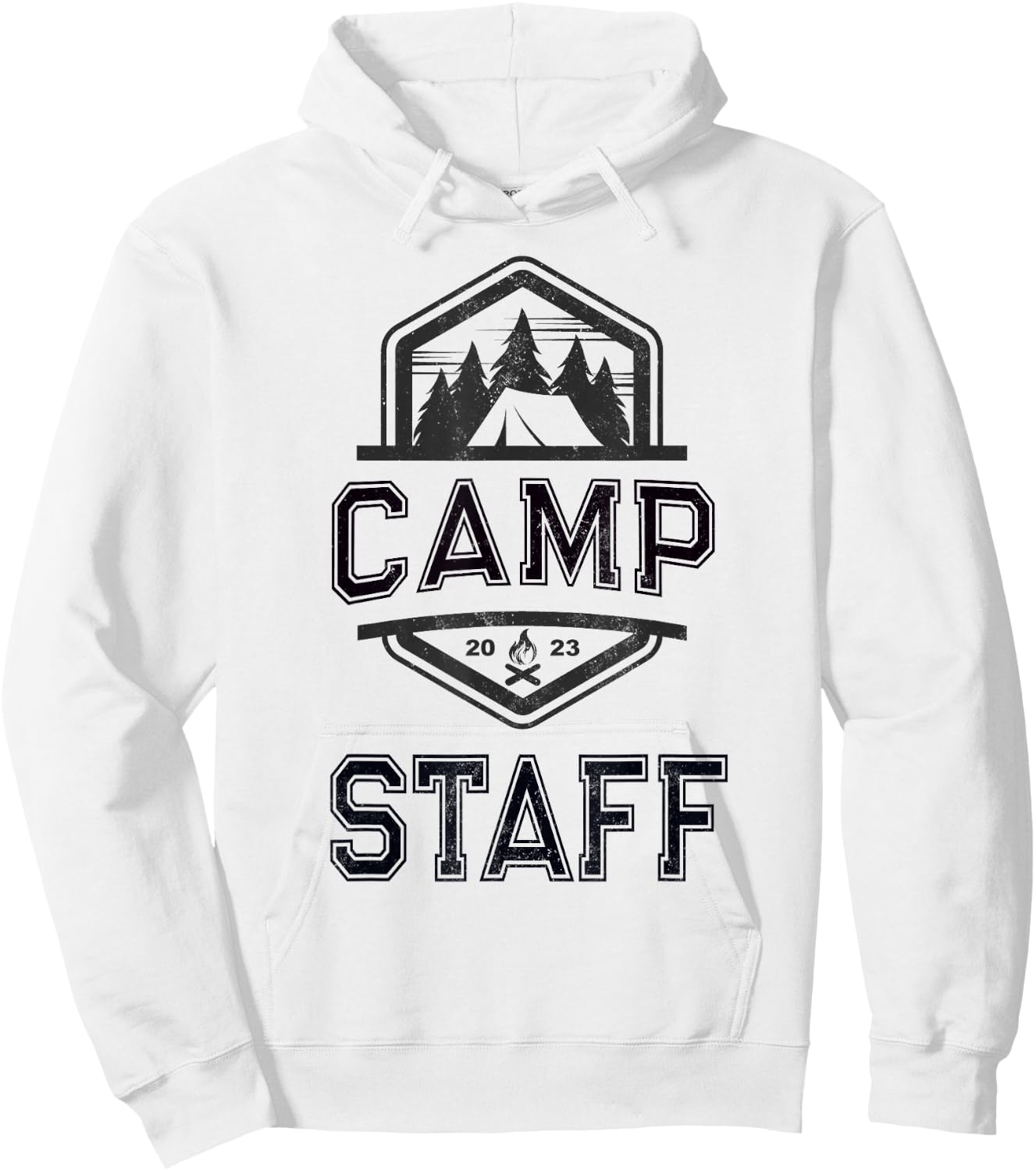 Vintage CAMP STAFF Summer Campground Host Crew Counselor Hoodie - Hoodie | White