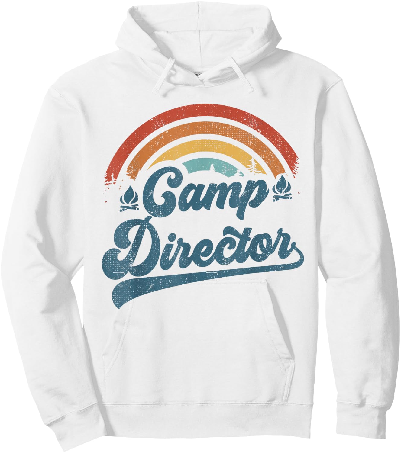 Summer Camp Director Staff Groovy Rainbow Camp Counselor Hoodie - Hoodie | White