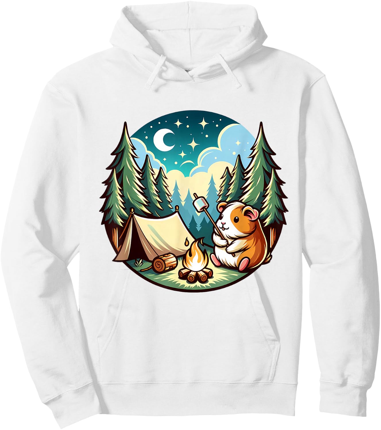 Funny Guinea Pig Camping Cute Guinea Pigs Pets Women Men Hoodie - Hoodie | White