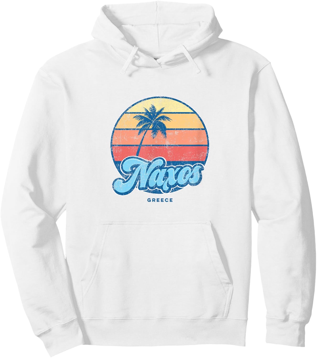 Vintage Naxos Greece Classic 70s Retro Surfer Hoodie - Hoodie | White