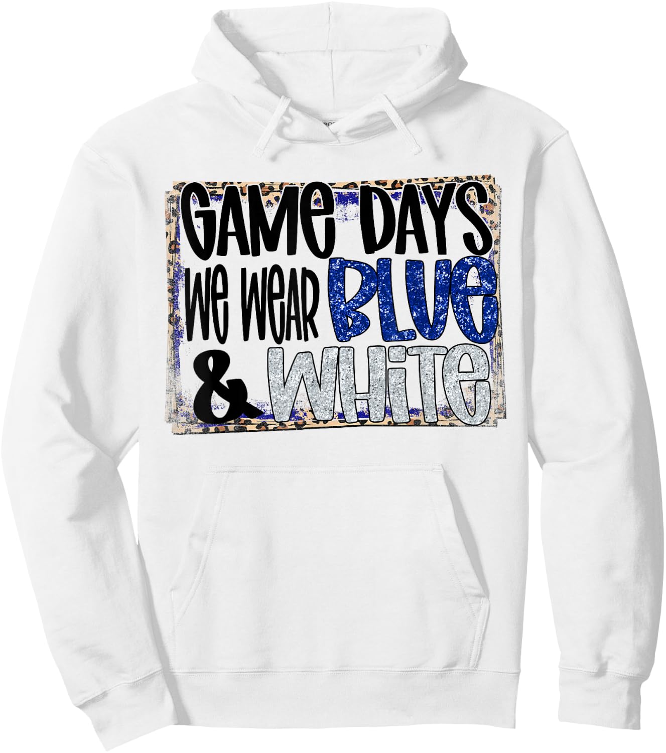 On Gameday Football We Wear Blue And White School Spirit Hoodie - Hoodie | White