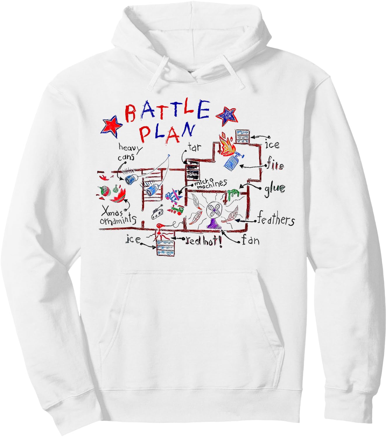 Funny Battle Plan Christmas Home Kids Hand Dawn Alone Xmas Hoodie - Hoodie | White