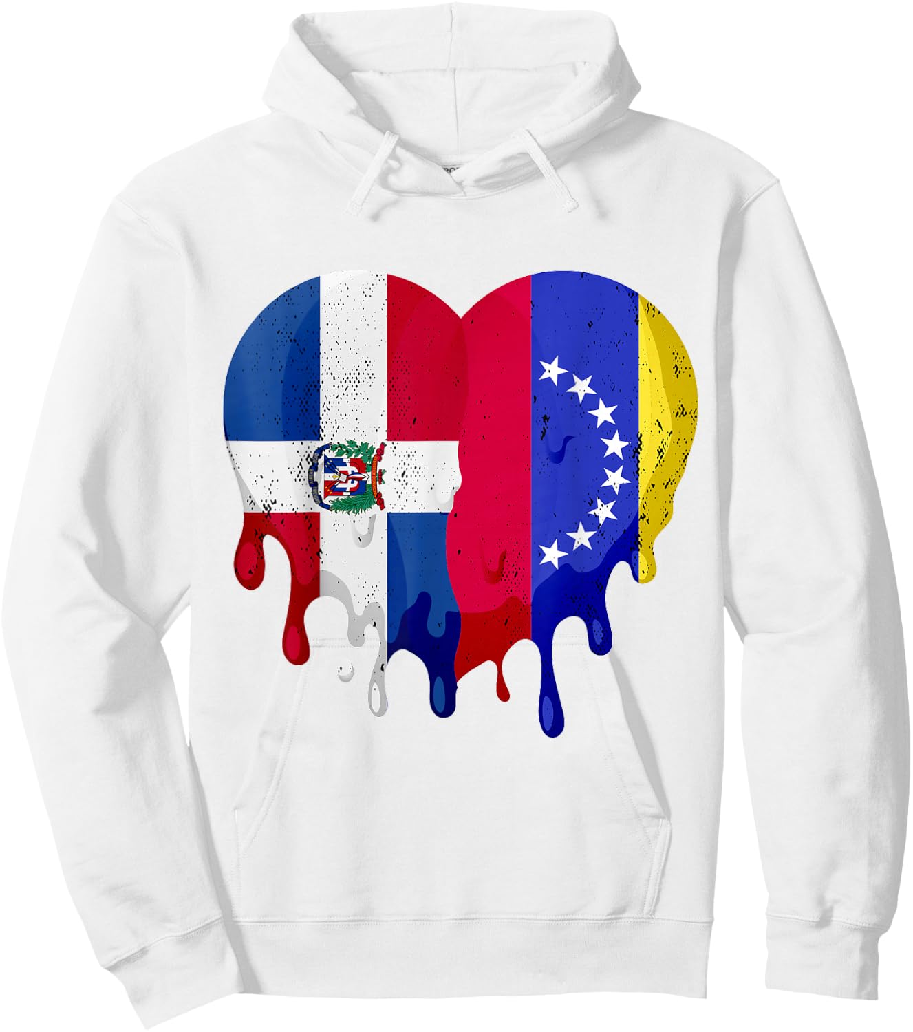 Dominican Republic Venezuela Flag Heart Citizen Patriot Hoodie - Hoodie | White
