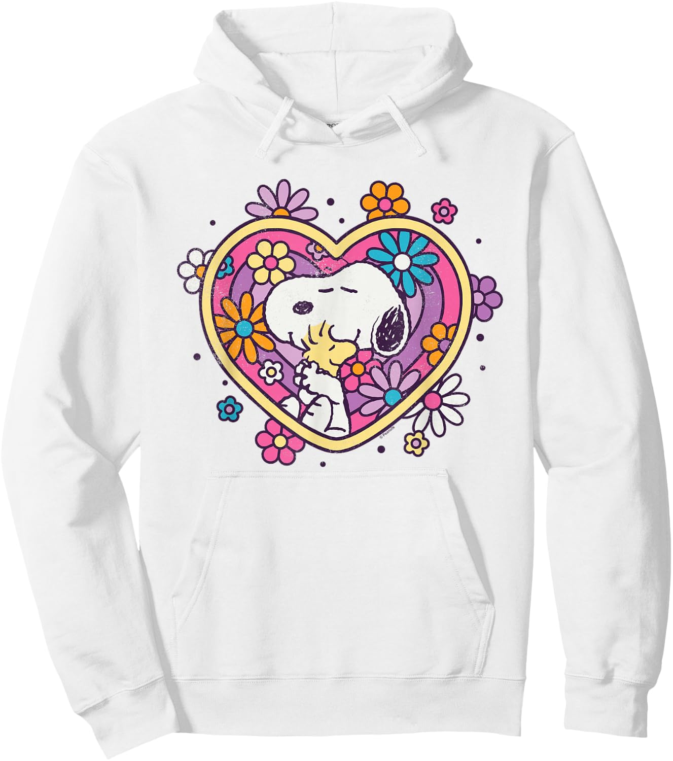 Peanuts - Hug Heart Flowers Hoodie - Hoodie | White