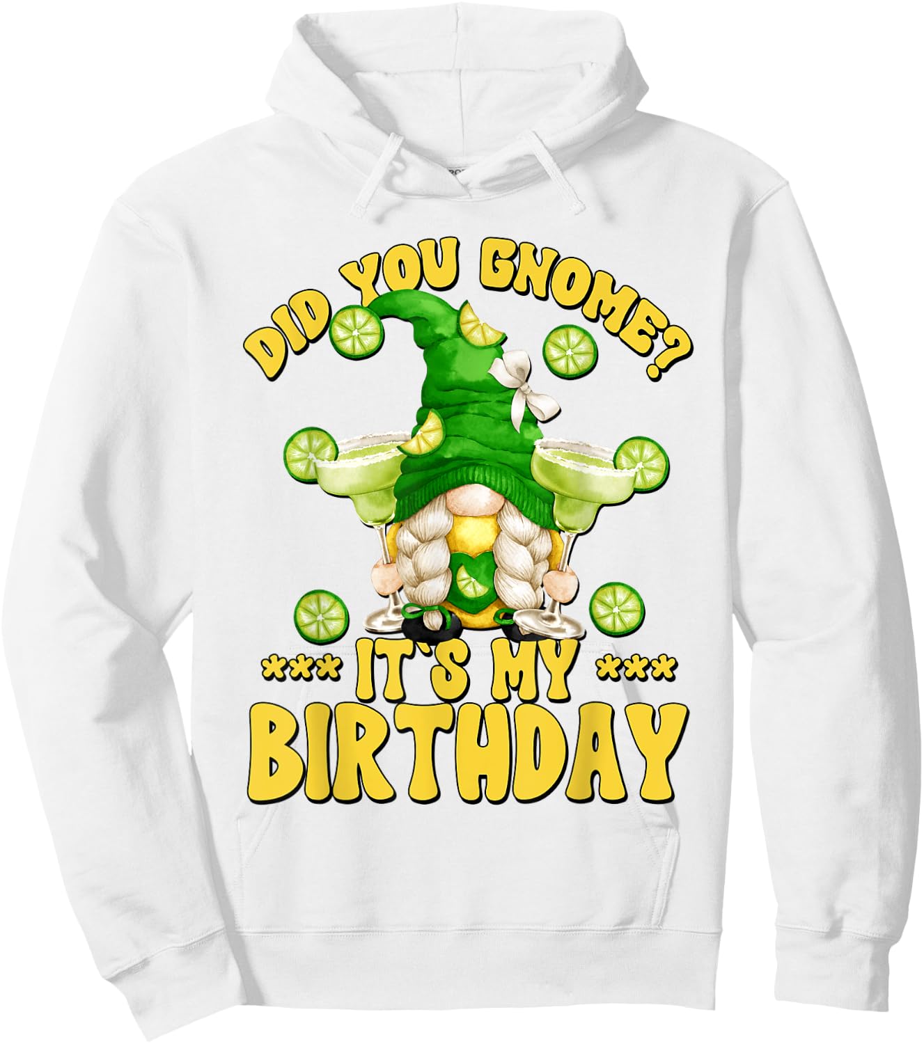 Drinking Margarita Birthday Party Gnome For Vacation Ladies Hoodie - Hoodie | White